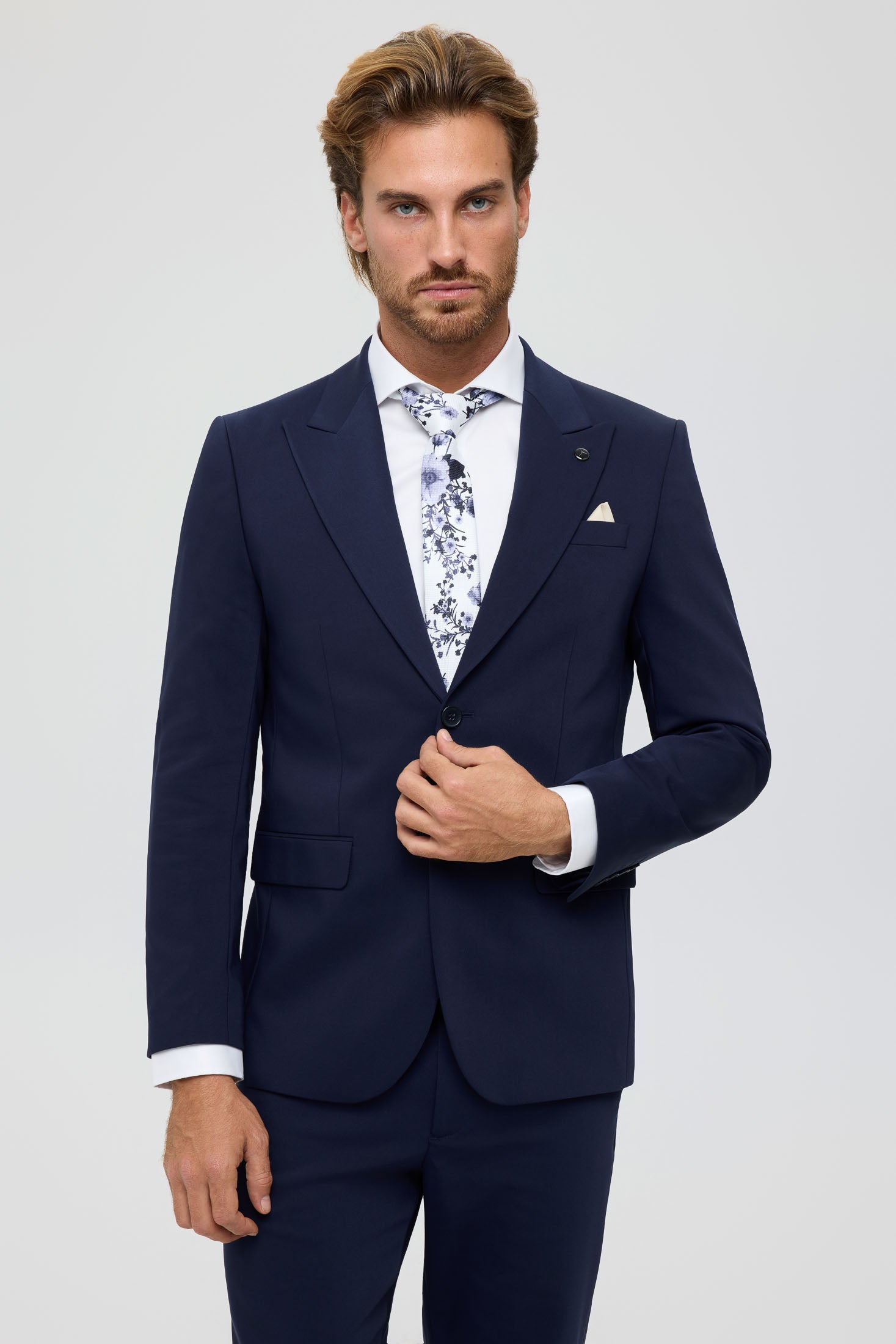 Men’s Modern Tailored Suit – Stretch Cotton Elegance | Style 4073