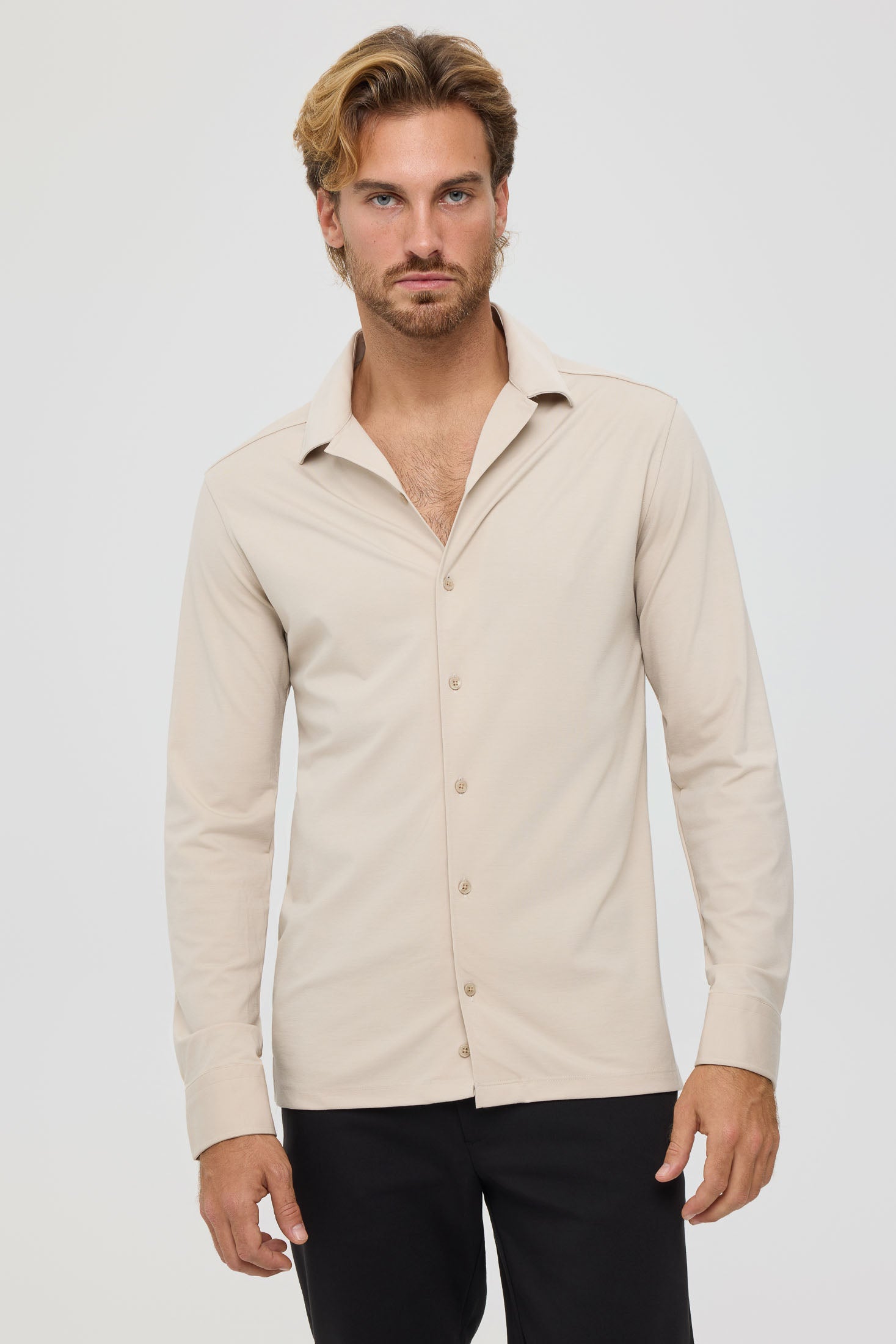 Men’s Premium Business Shirt – Soft Touch Stretch Jersey | Style 25-052