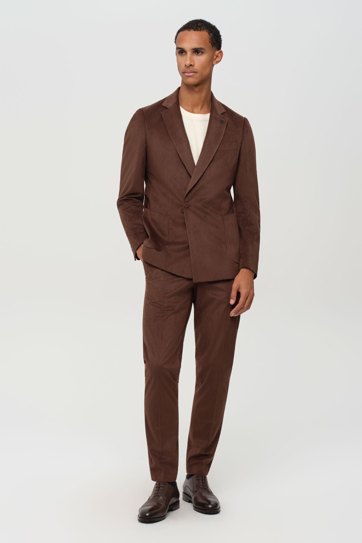Men’s Premium Corduroy Suit – Modern Tailored Stretch | Style 4079