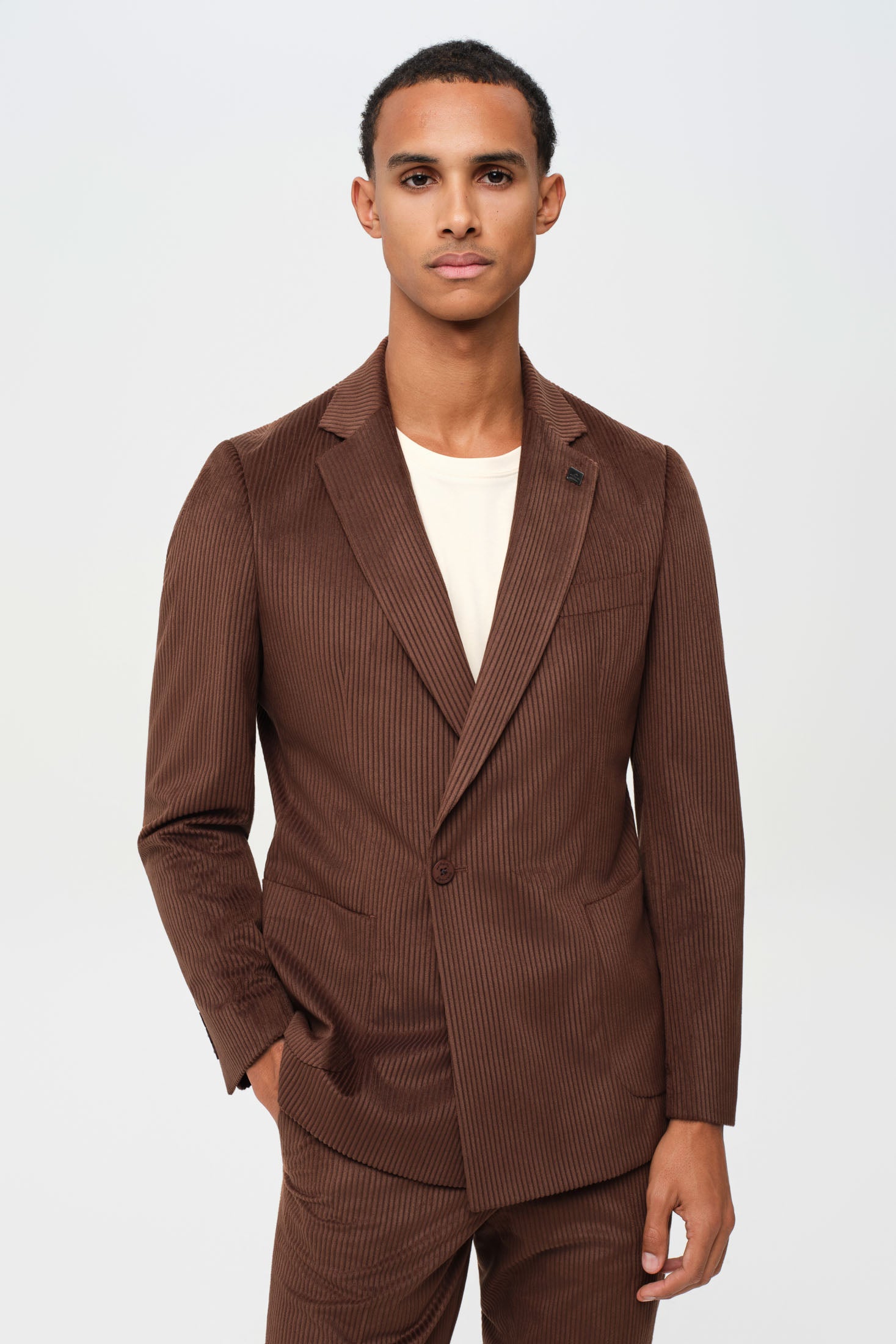 Men’s Premium Corduroy Suit – Modern Tailored Stretch | Style 4079