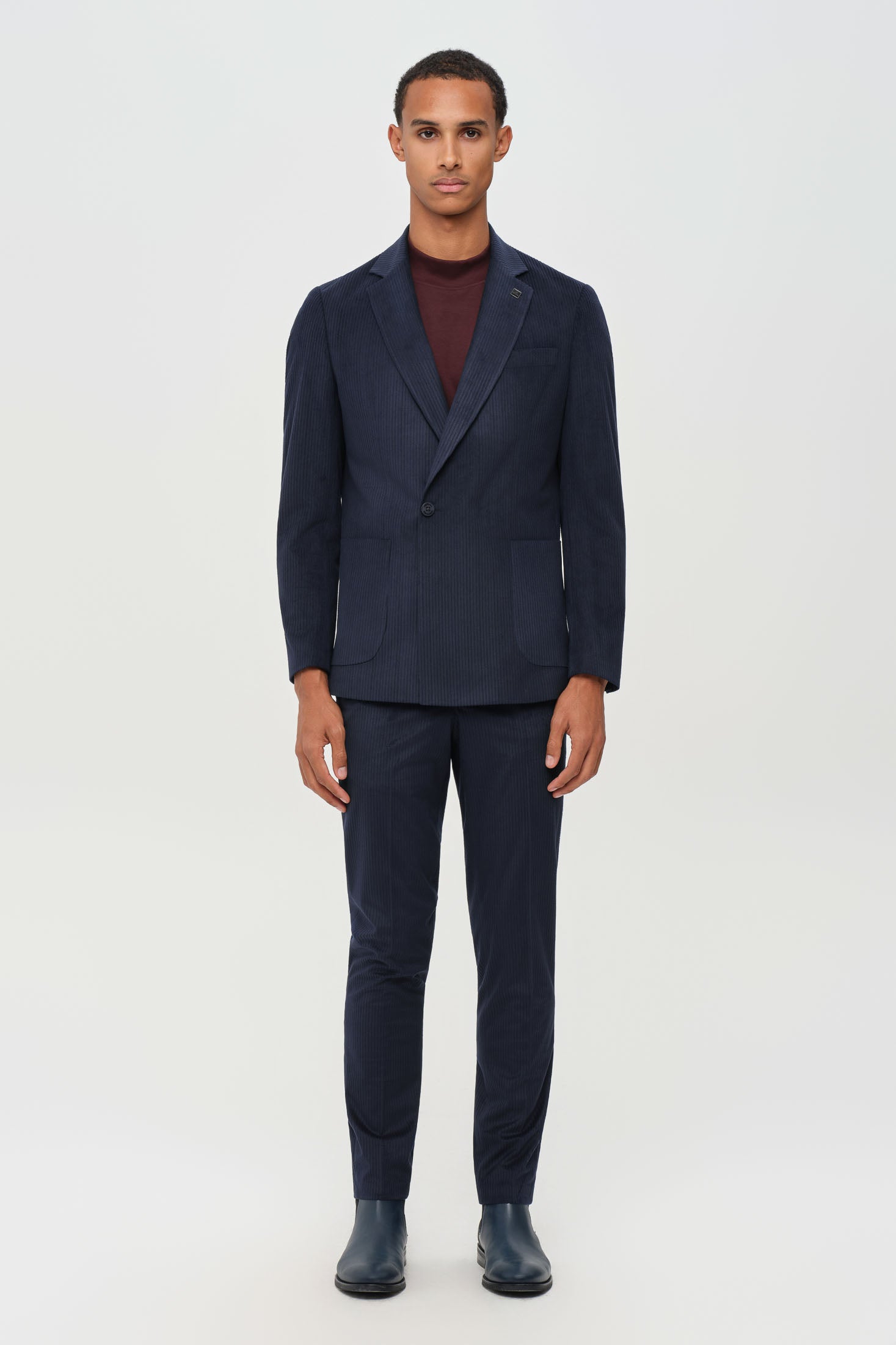 Men’s Premium Corduroy Suit – Modern Tailored Stretch | Style 4079