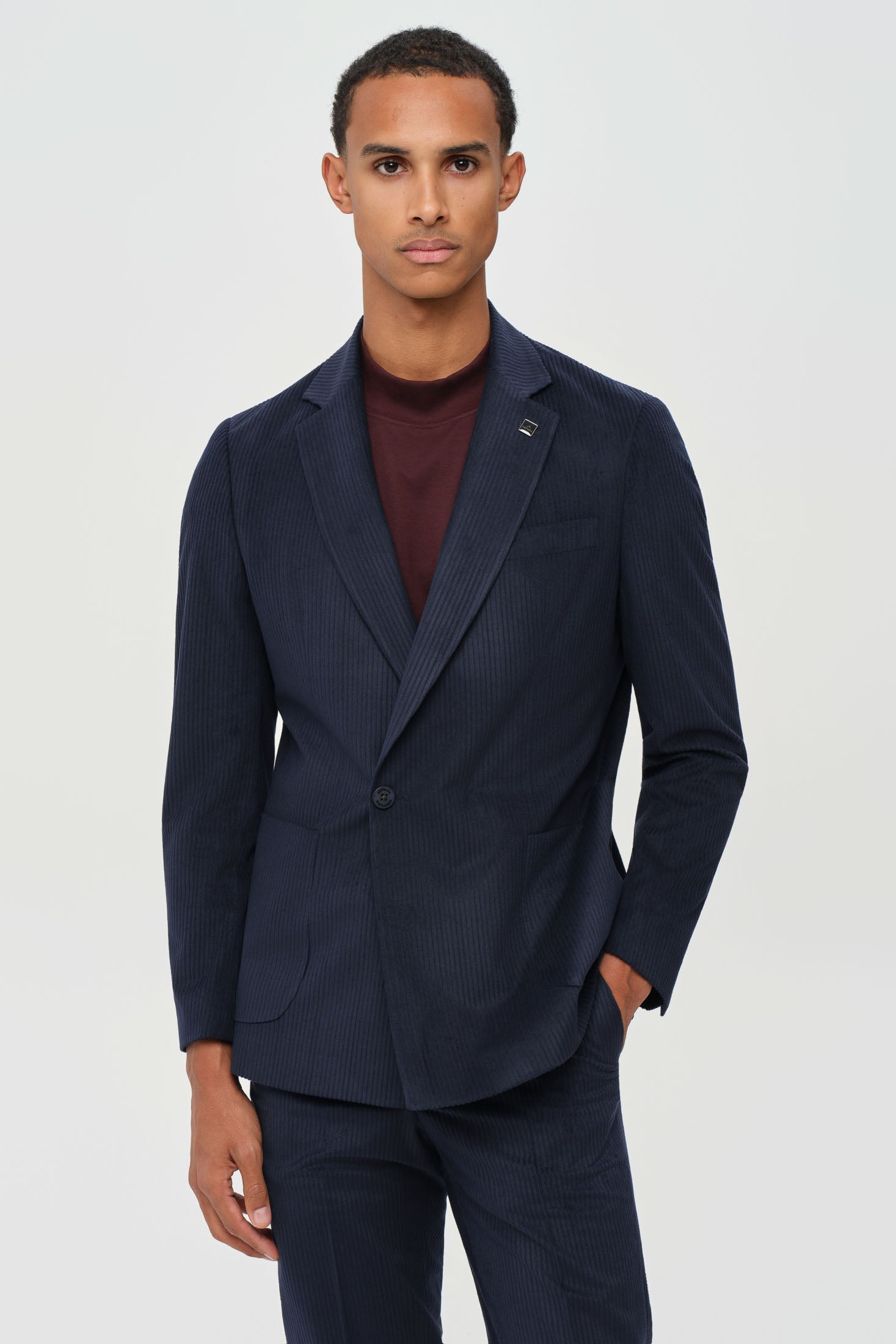 Men’s Premium Corduroy Suit – Modern Tailored Stretch | Style 4079