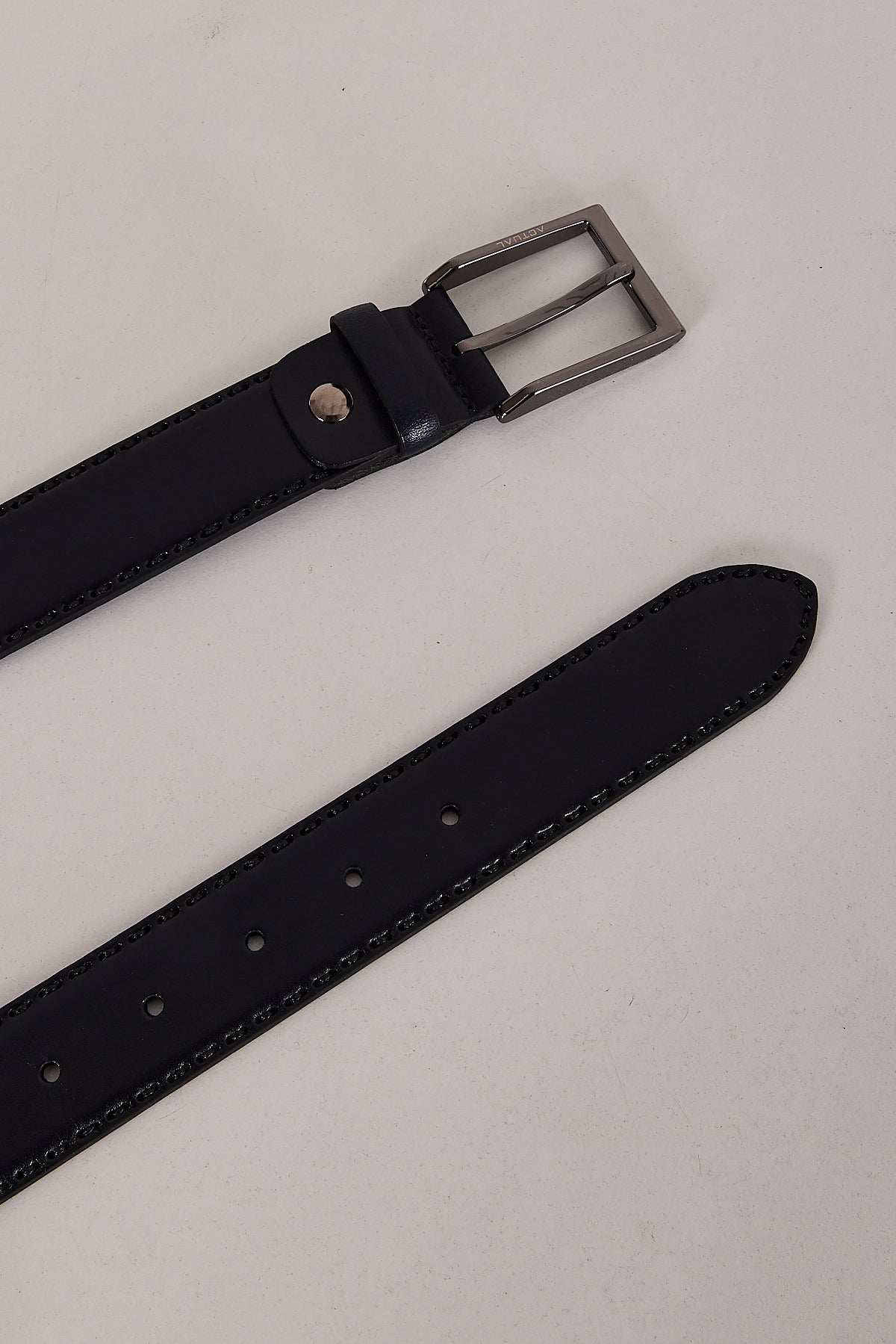 Men’s Classic Stitched-Edge Genuine Leather Belt | Style 3001