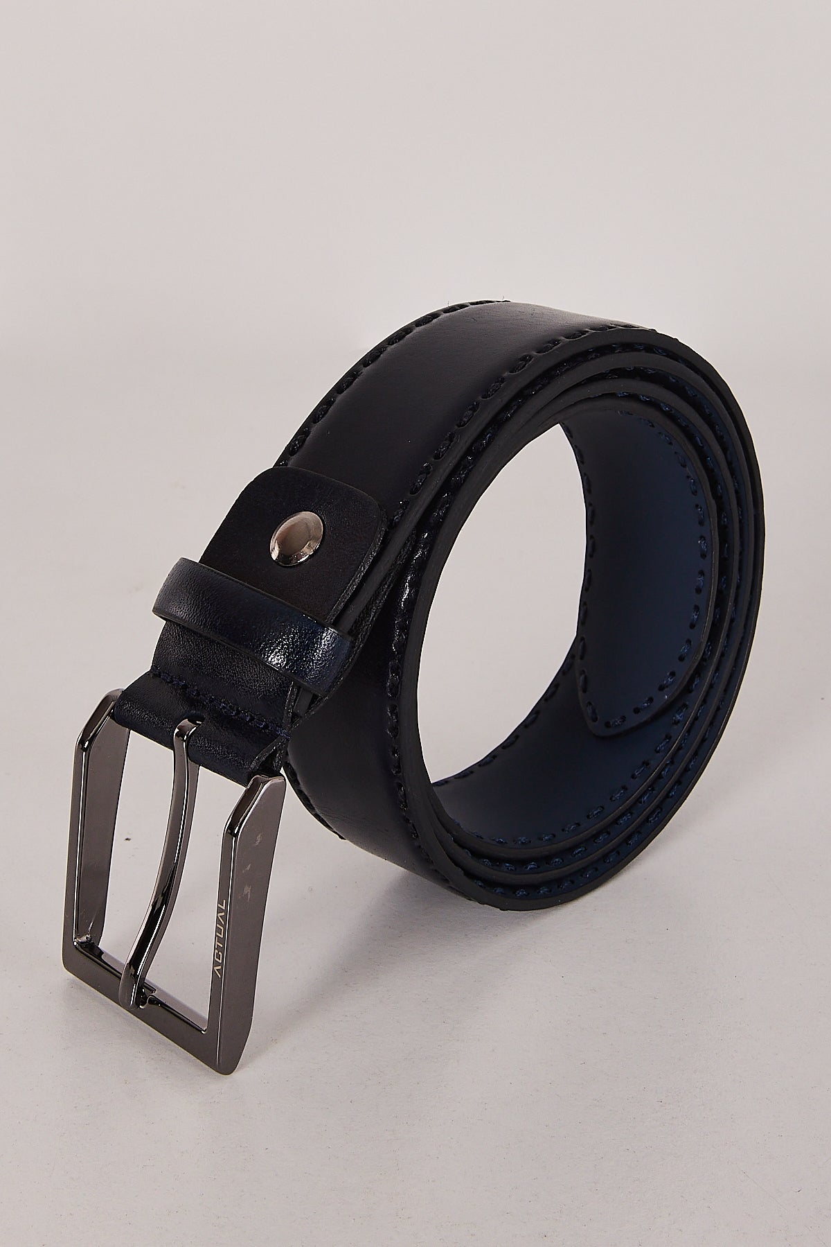 Men’s Classic Stitched-Edge Genuine Leather Belt | Style 3001