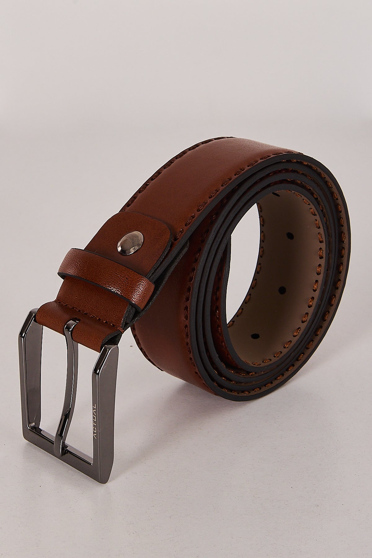 Men’s Classic Stitched-Edge Genuine Leather Belt | Style 3001