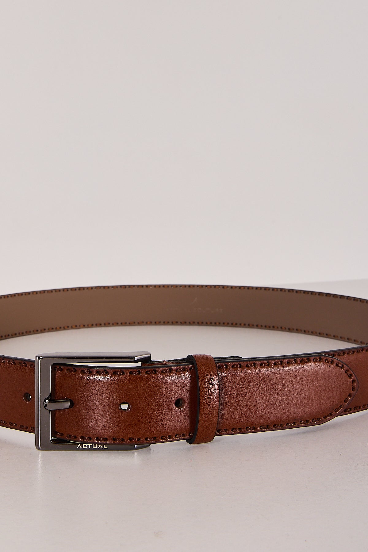Men’s Classic Stitched-Edge Genuine Leather Belt | Style 3001