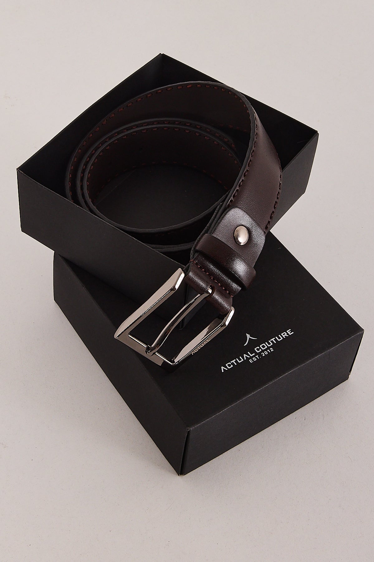 Men’s Classic Stitched-Edge Genuine Leather Belt | Style 3001