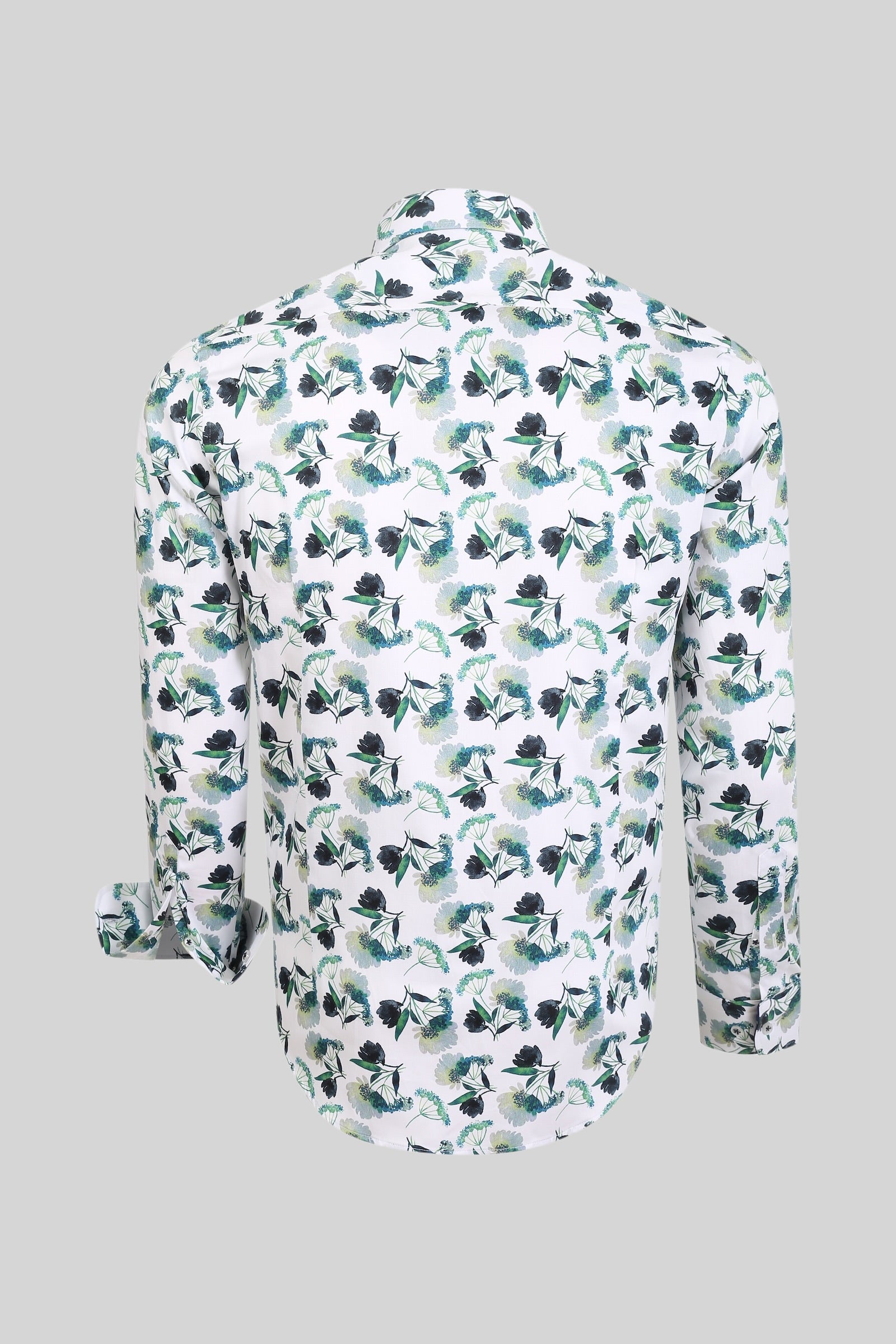 Geprint satijnen overhemd van 100% katoen in slim fit – Model 25-034