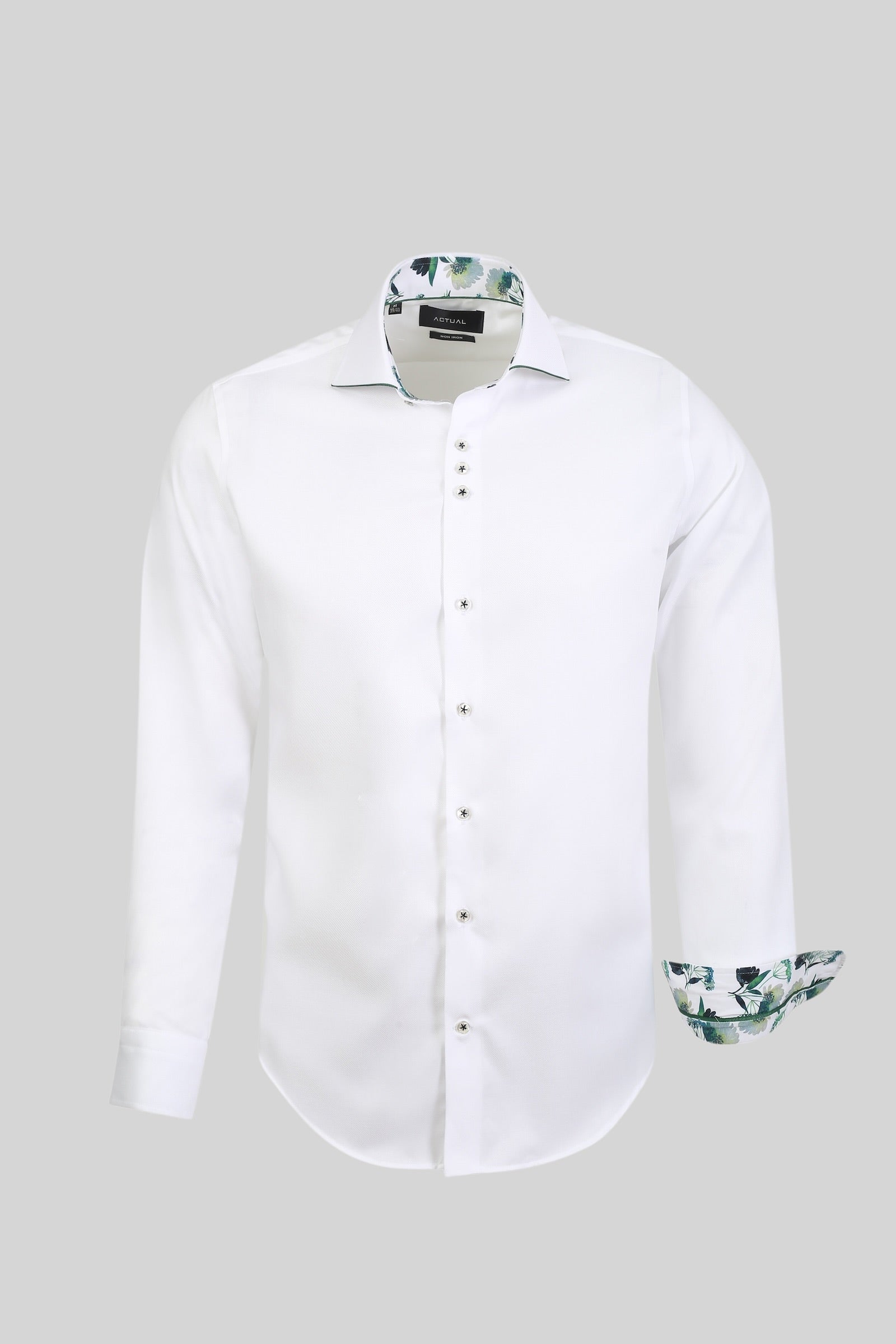 Bügelfreies Twill-Hemd aus 100% Baumwolle in Slim Fit mit Kontrastdetails – Modell 25-017