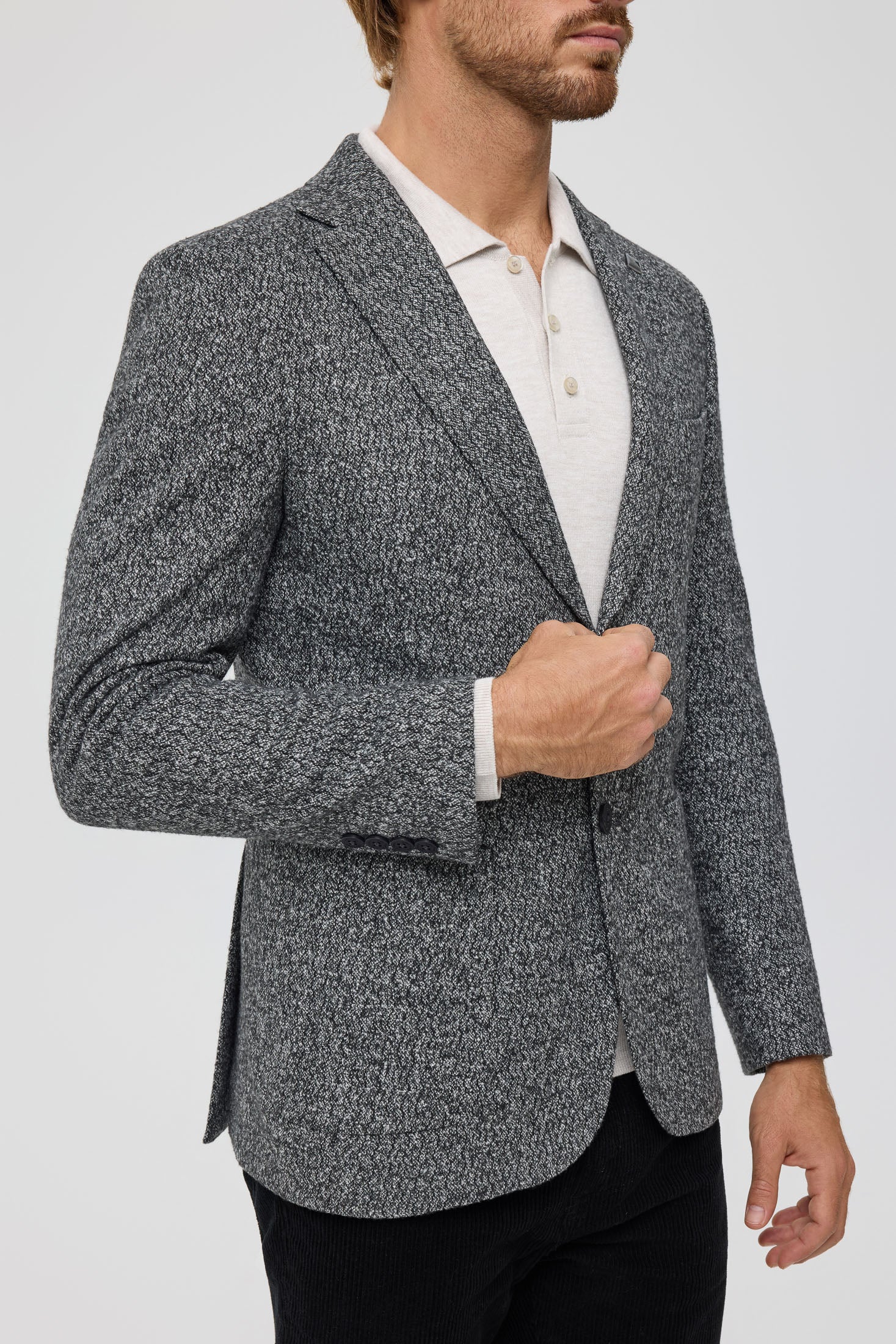 Premium gebreide blazer voor heren – textuur en stretchcomfort | Stijl 7179