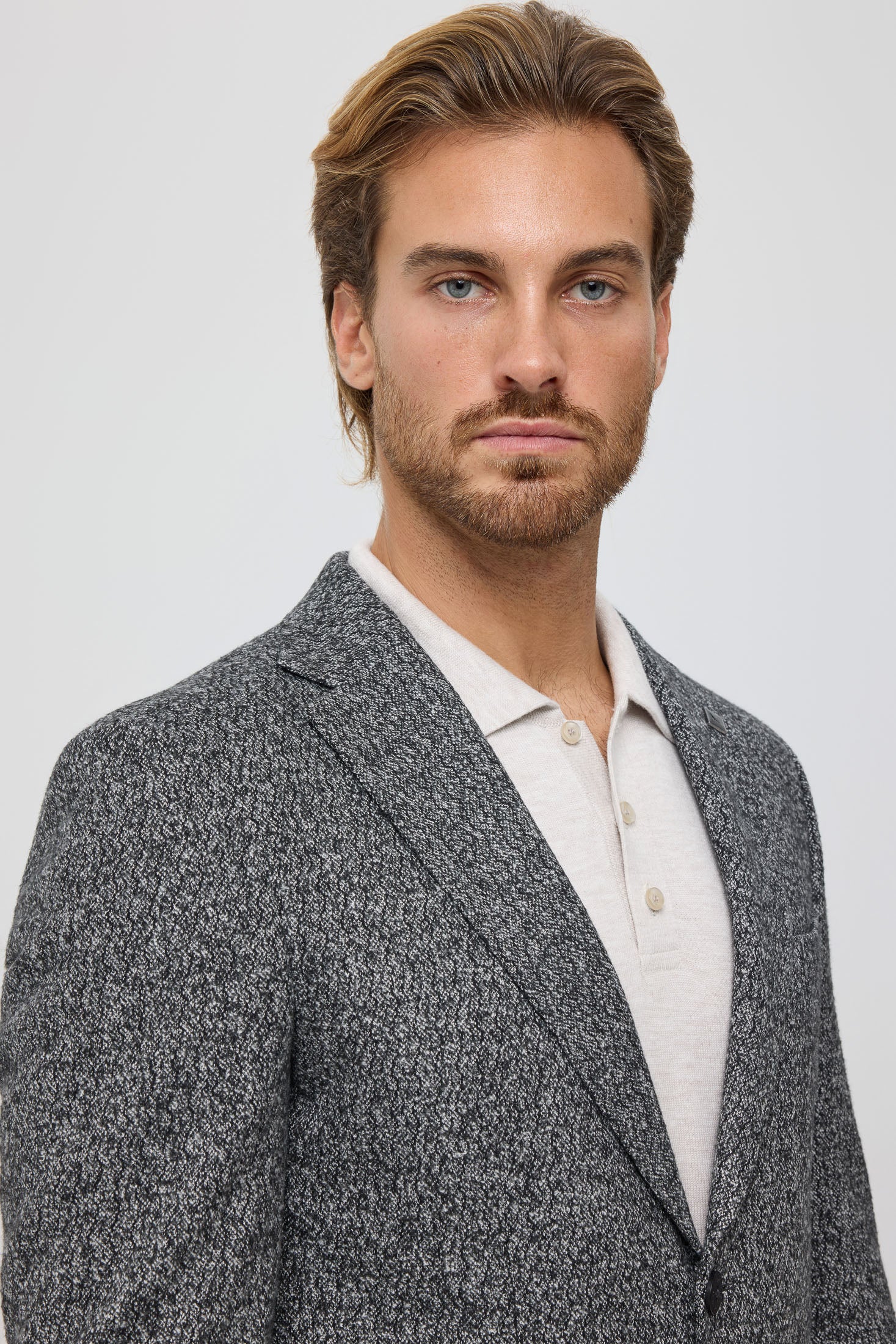 Premium gebreide blazer voor heren – textuur en stretchcomfort | Stijl 7179