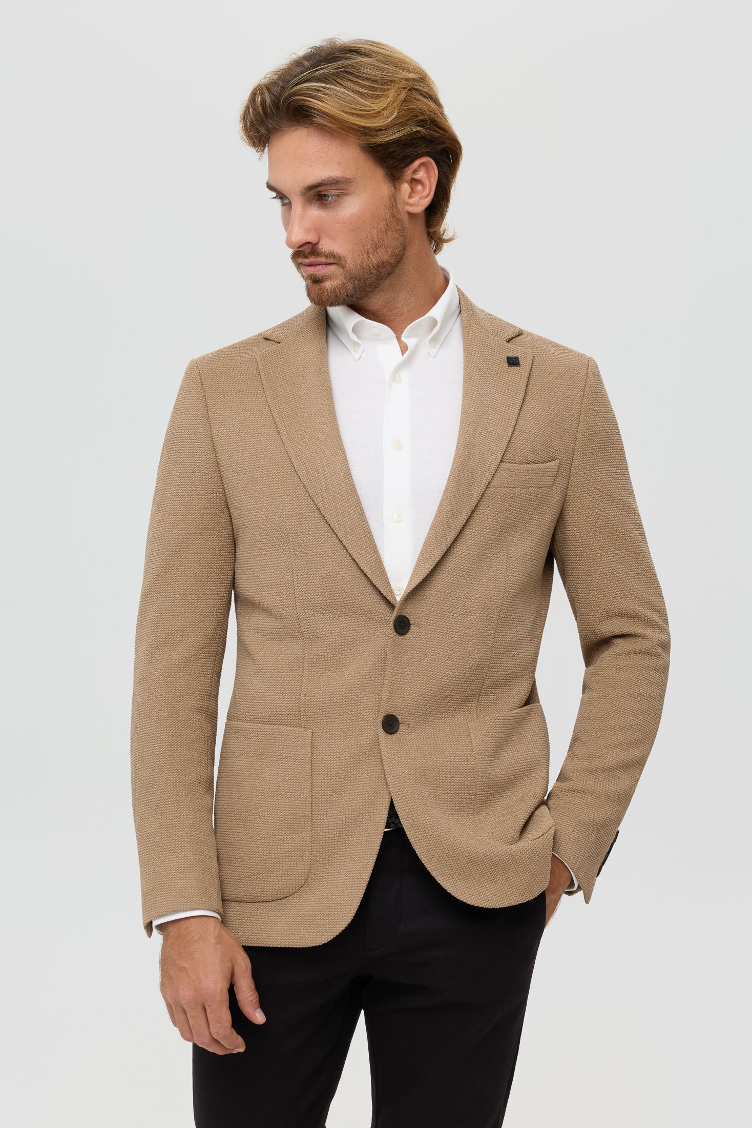 Hochwertiger Herren-Strickblazer – Strukturierter Komfort-Stretch | Modell 7182