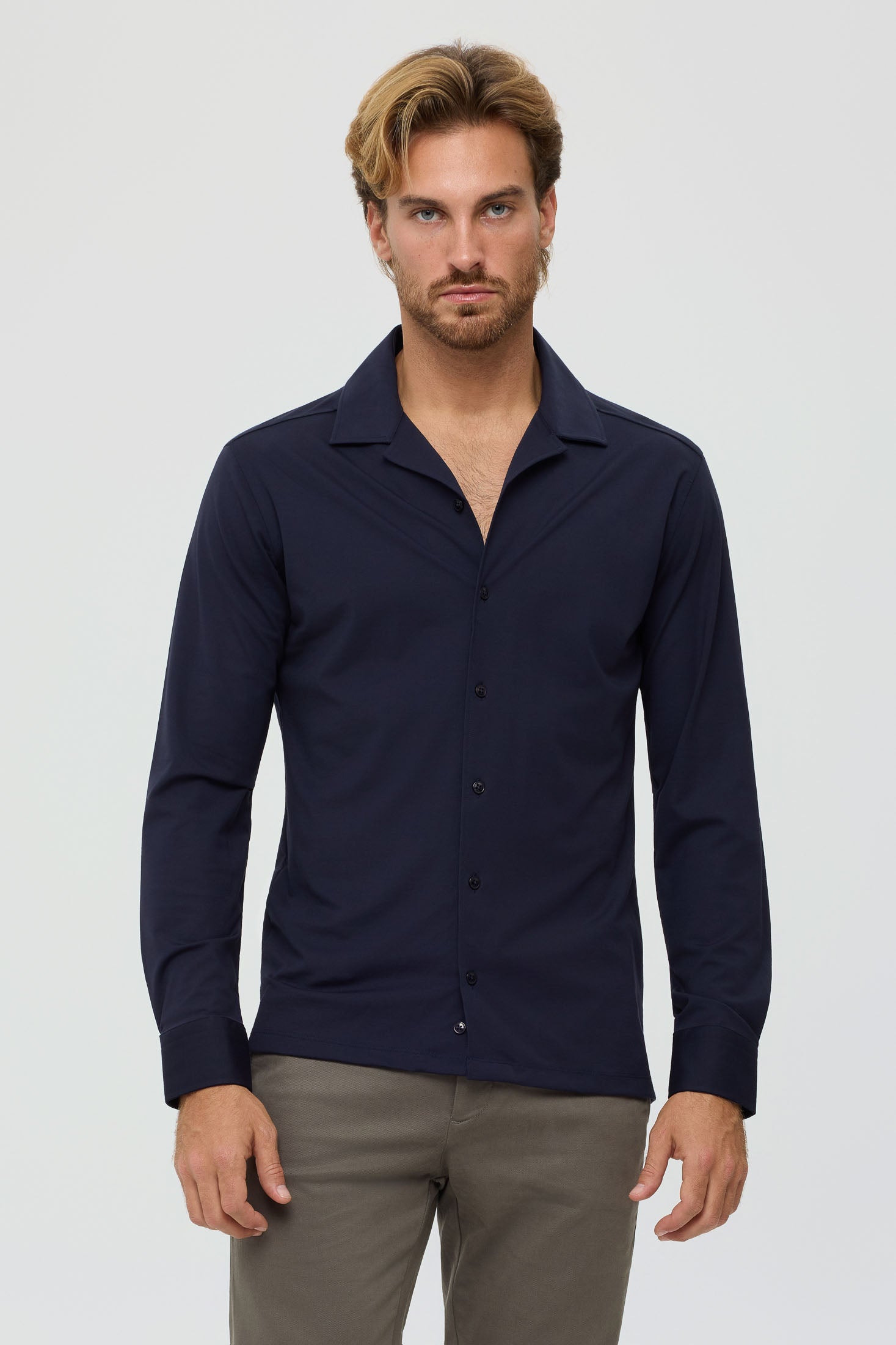 Hochwertiges Herren-Businesshemd – Weicher Stretch-Jersey | Modell 25-052