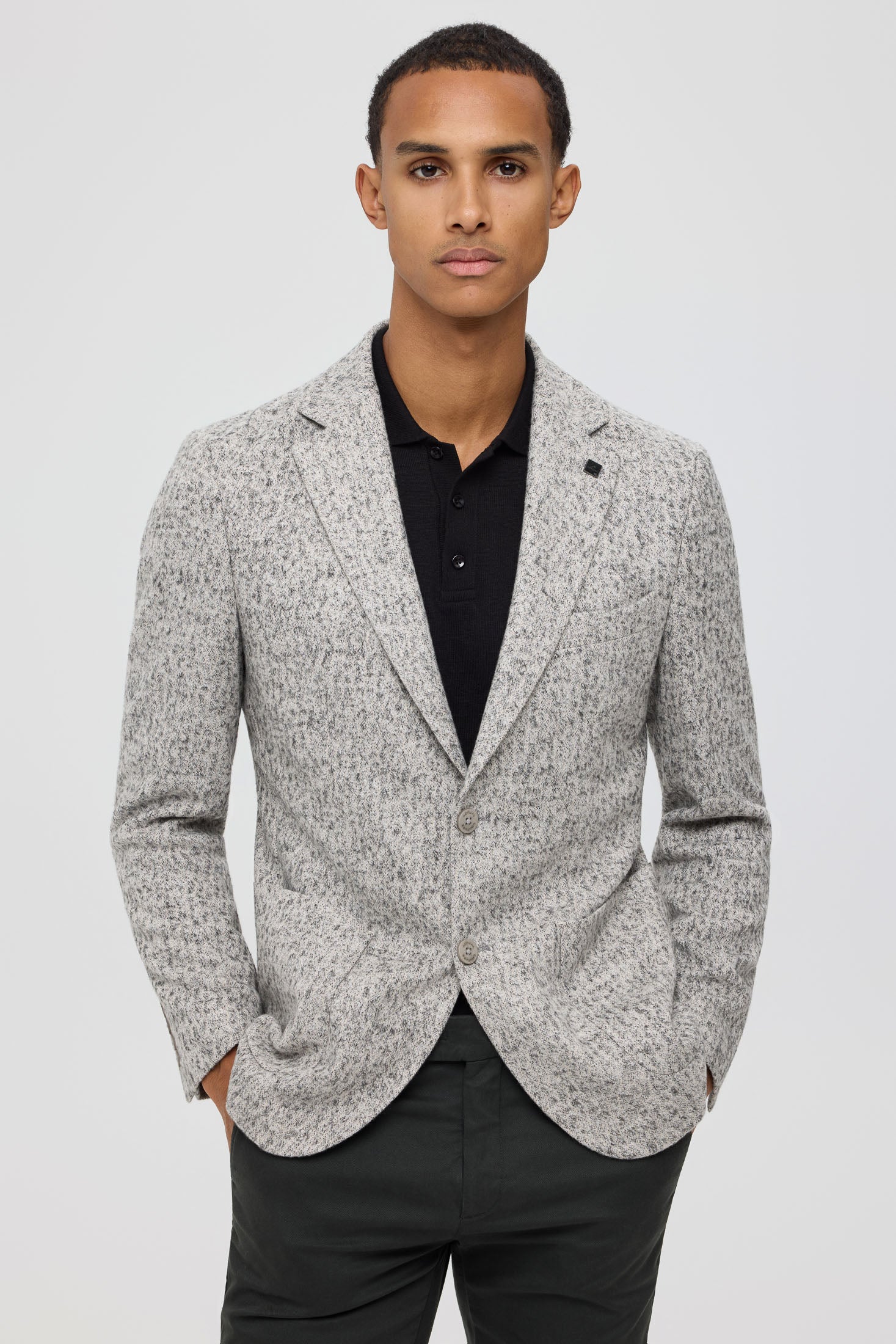 Men’s Premium Knit Blazer – Textured Stretch Comfort | Style 7179