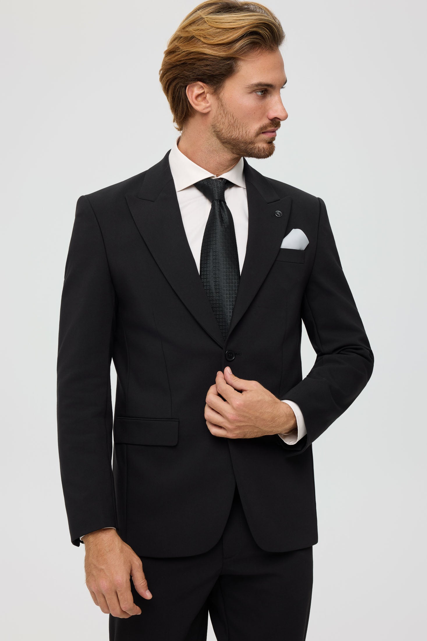 Men’s Modern Tailored Suit – Stretch Cotton Elegance | Style 4073