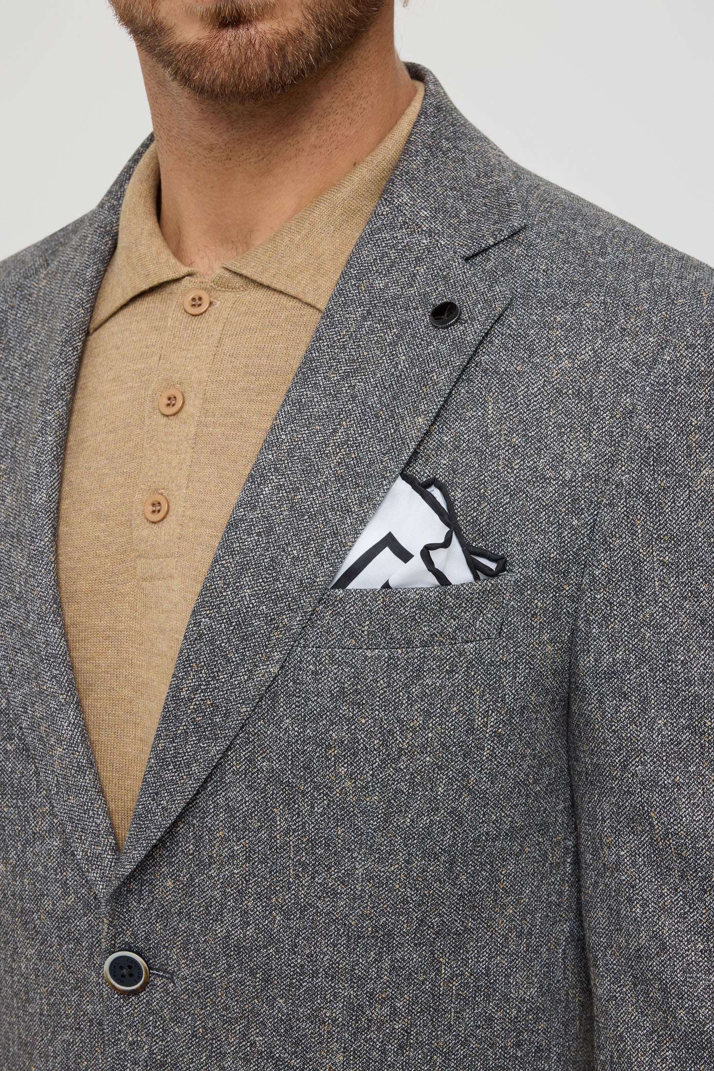 Men’s Premium Knit Blazer – Soft Herringbone Texture | Style 7189