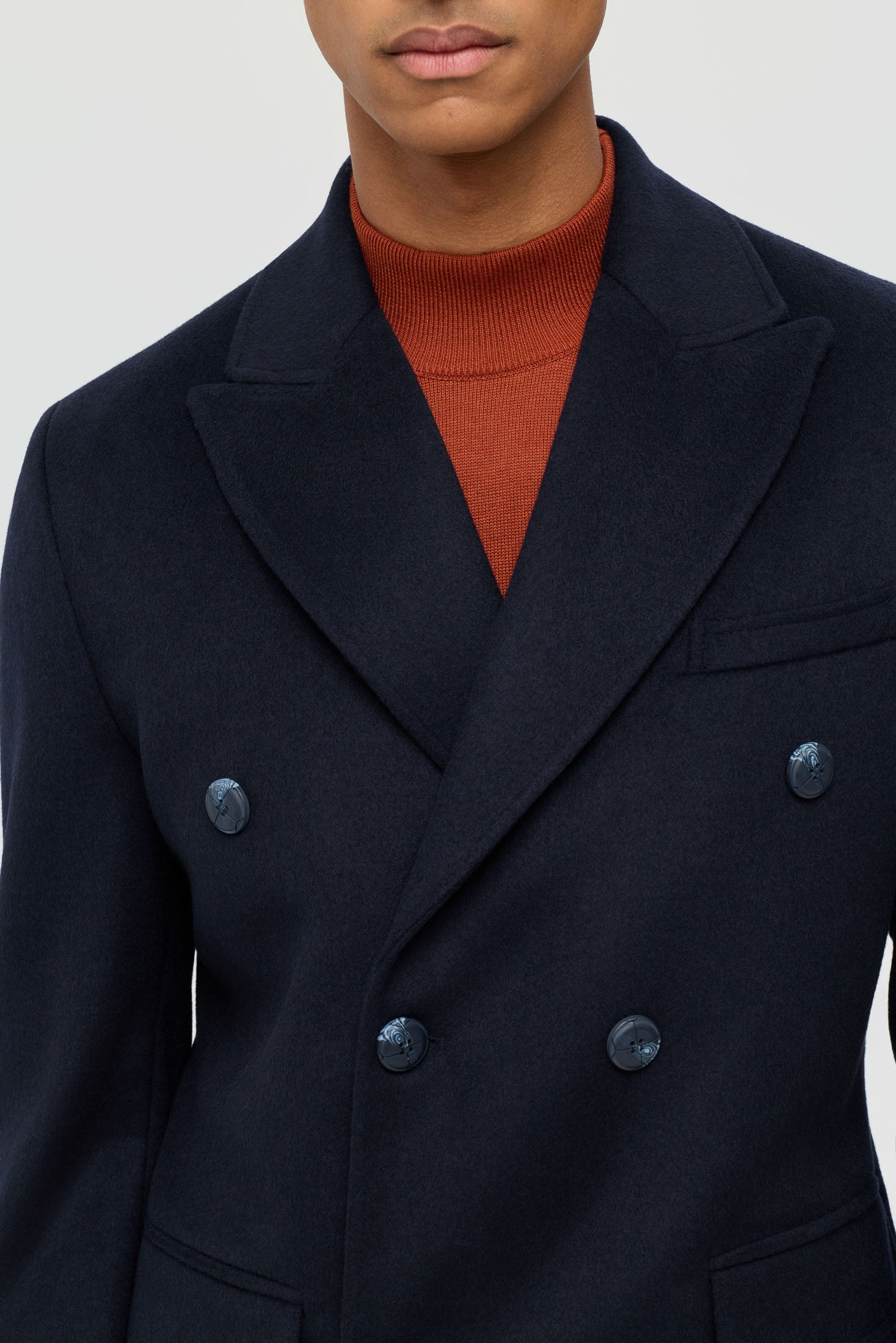 Men’s Double-Breasted Wool Blend Trench Coat – Timeless Elegance | Style 6065