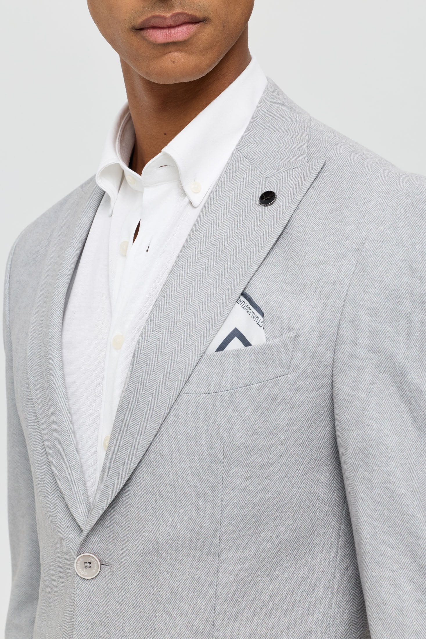 Hochwertiger Herren-Strickblazer – Fischgrätmuster | Modell 7185