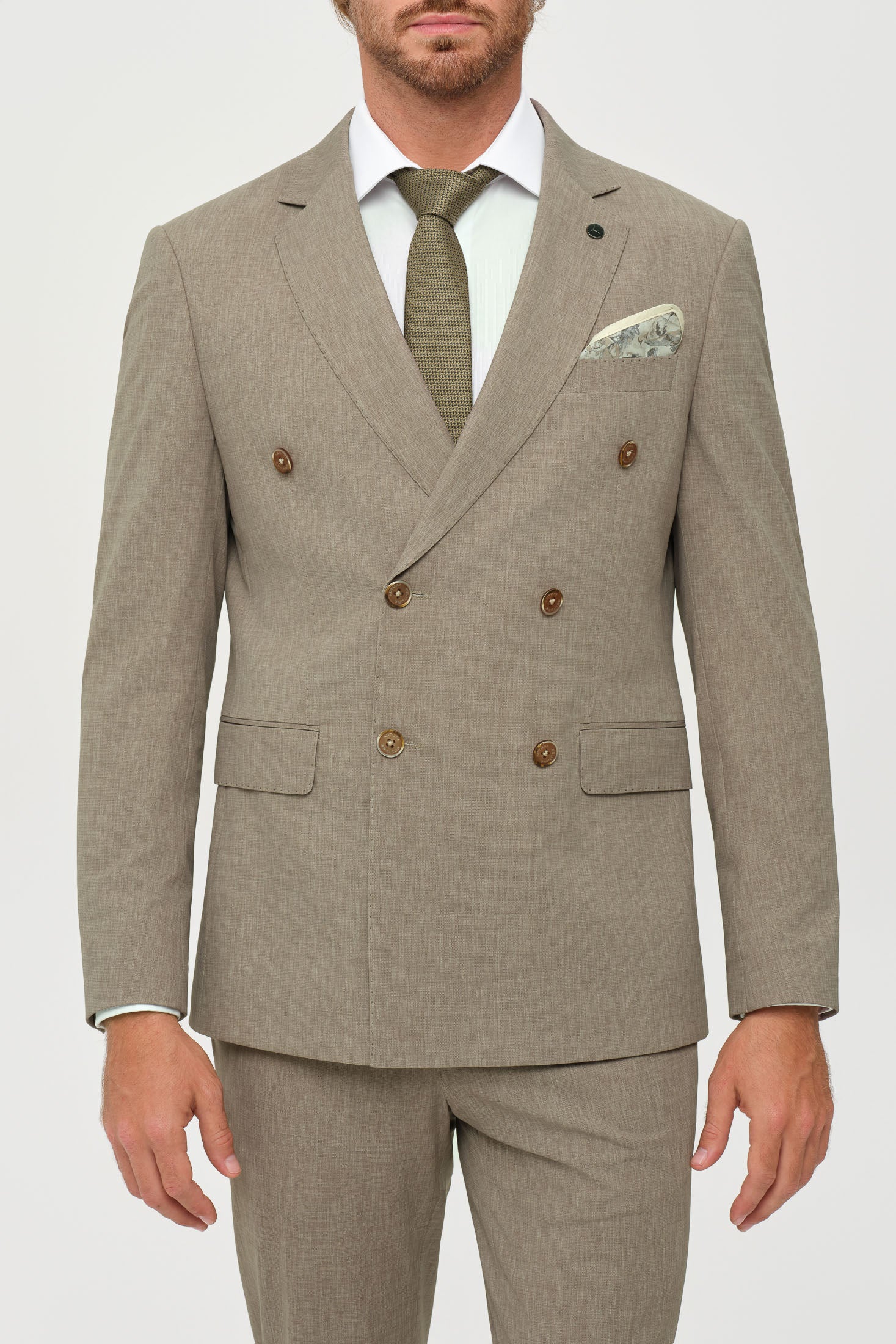 Men’s Double-Breasted Suit – Refined Stretch Structure | Style 4077