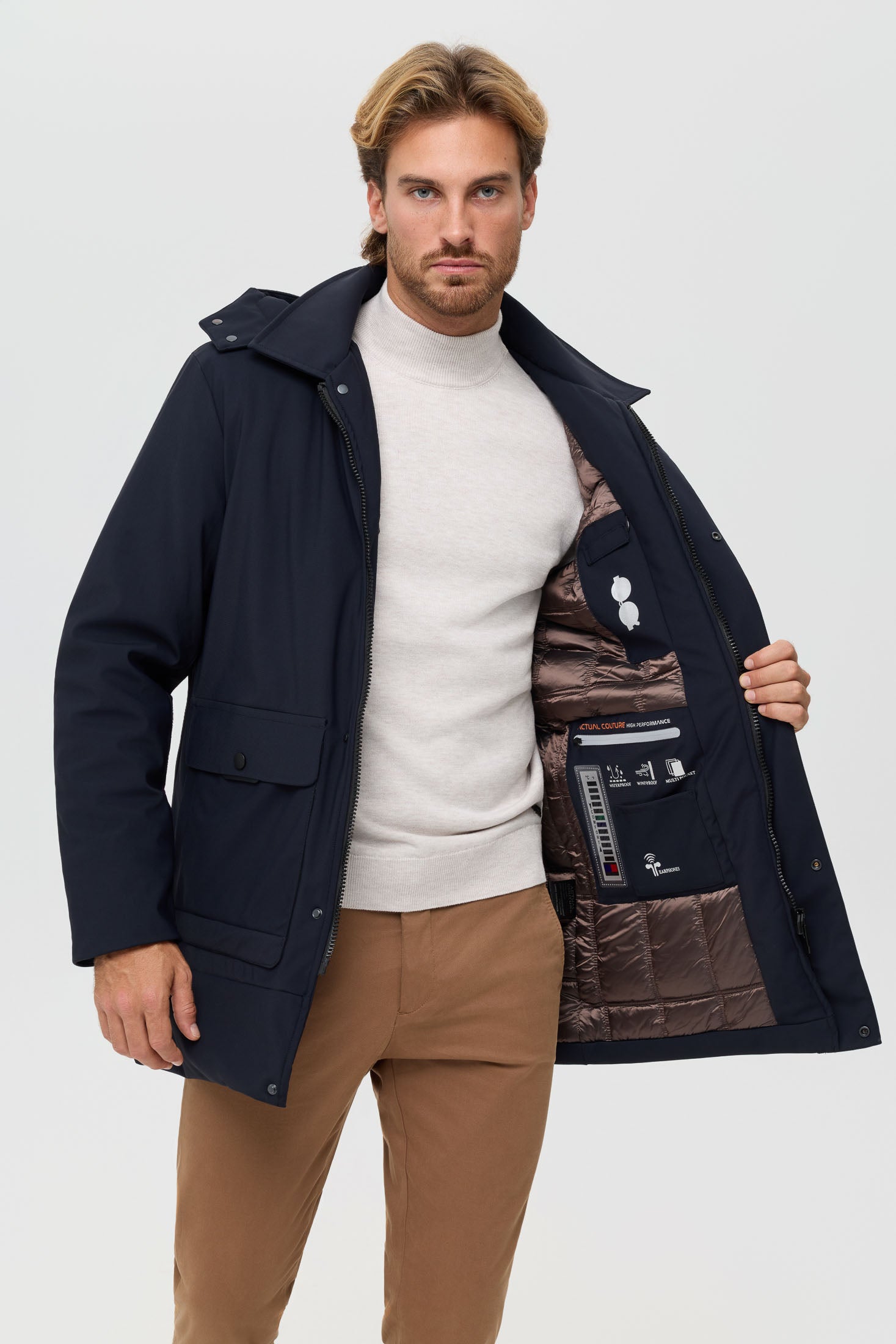 Hochwertiger Herren-Steppmantel – Technisches Isoliergewebe | Modell 6062