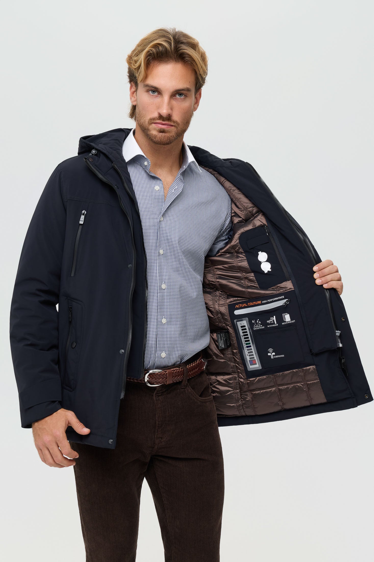 Hochwertiger Herren-Steppmantel – Technisches Isoliergewebe | Modell 6060