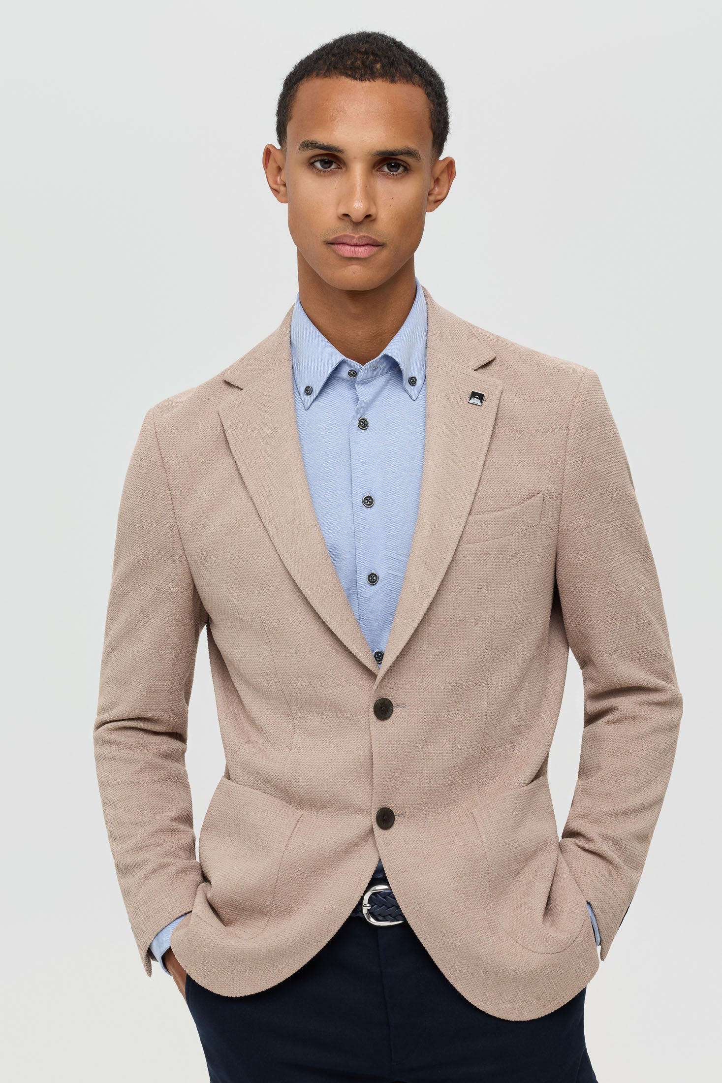 Hochwertiger Herren-Strickblazer – Strukturierter Komfort-Stretch | Modell 7182