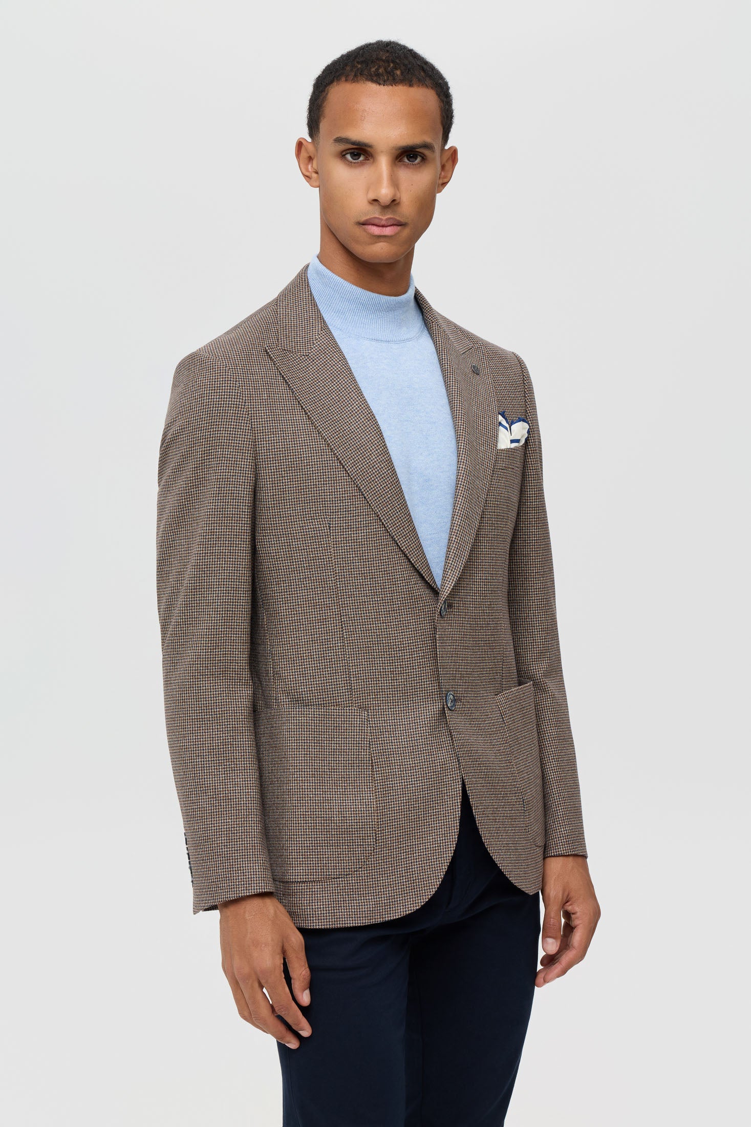 Premium blazer voor heren – Pied-de-poule en micro-ruitjesmotief | Stijl 7178
