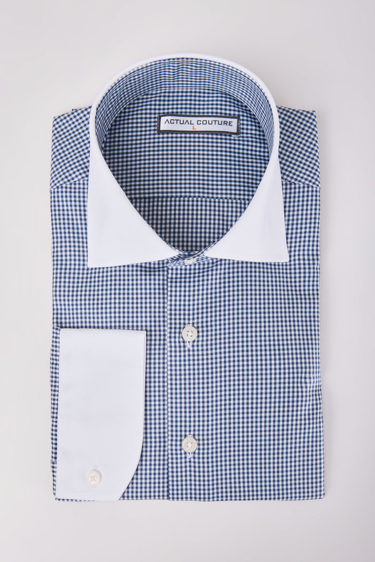Premium Business Overhemd voor Heren – Contrasterende Kraag Micro Check | Stijl 25-051