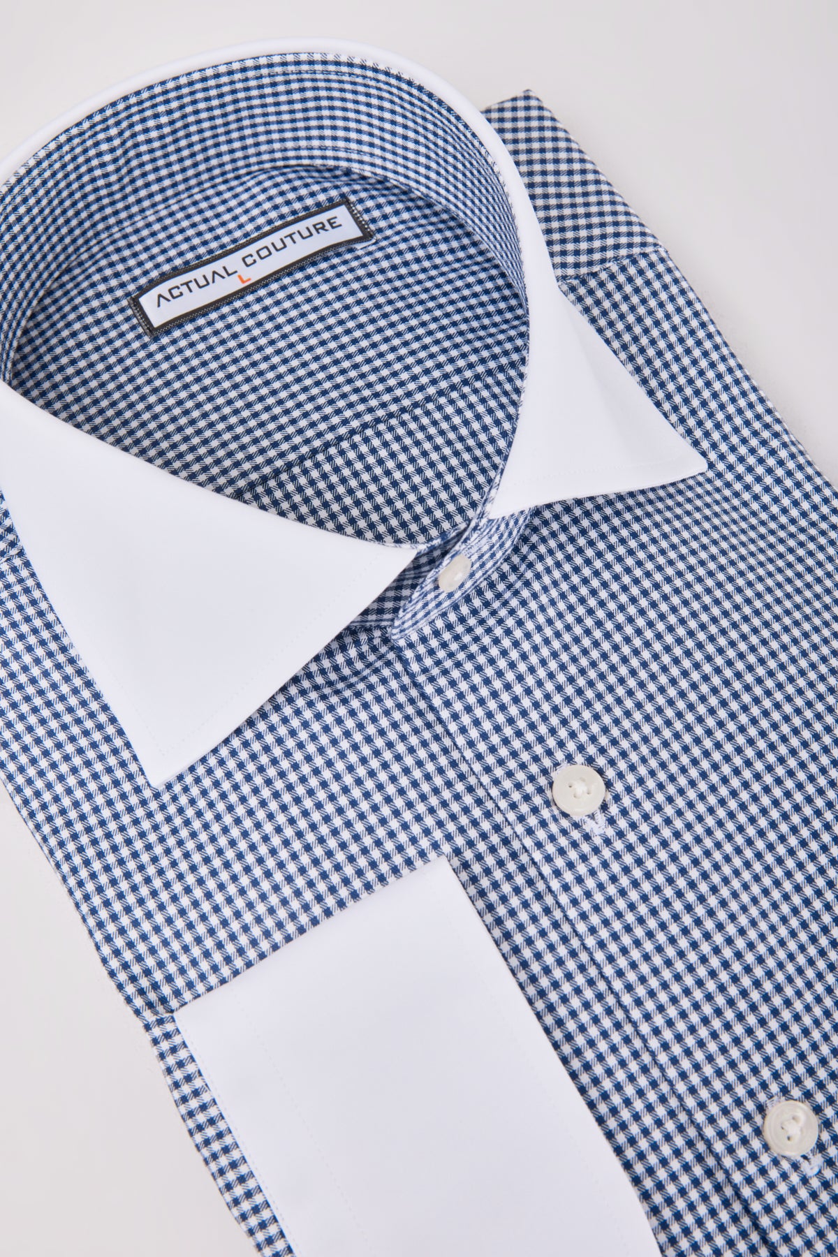 Premium Business Overhemd voor Heren – Contrasterende Kraag Micro Check | Stijl 25-051
