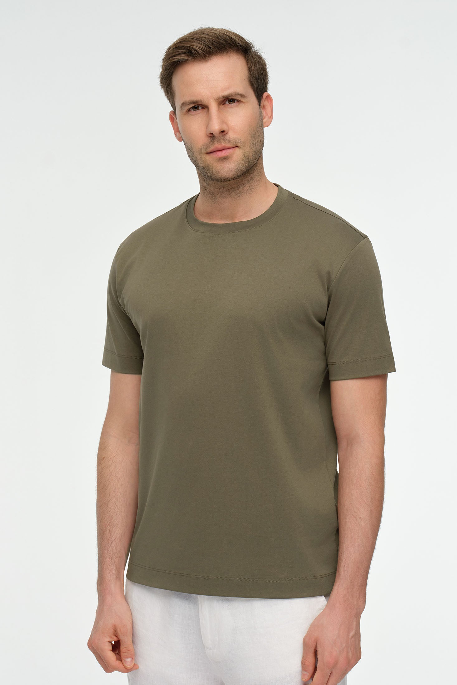 Herren Premium Basic T-Shirt aus merzerisierter Baumwolle – Slim Fit | Stil 8508