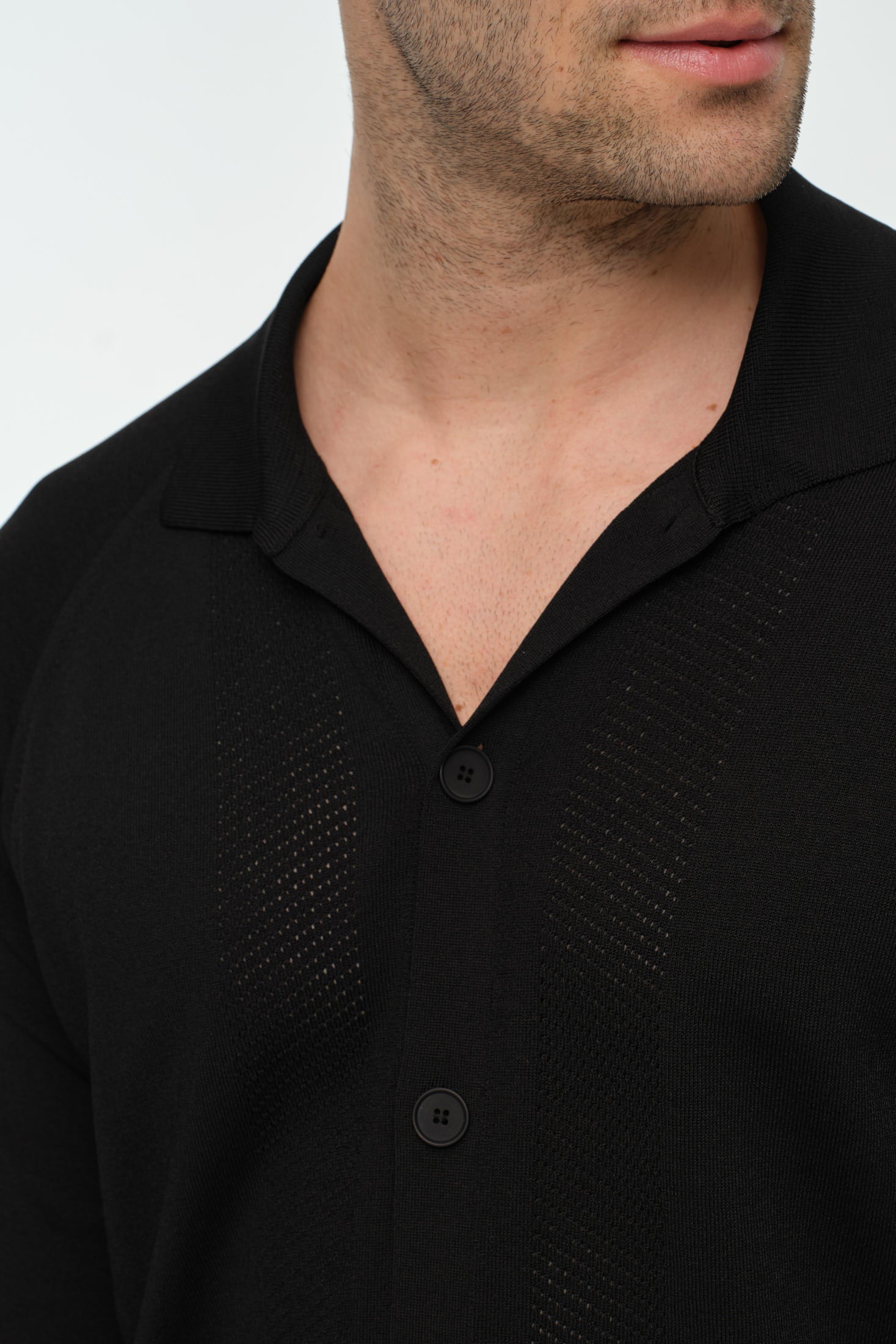Premium gebreide herencardigan met knopen – textuurpaneelontwerp | Stijl 8029