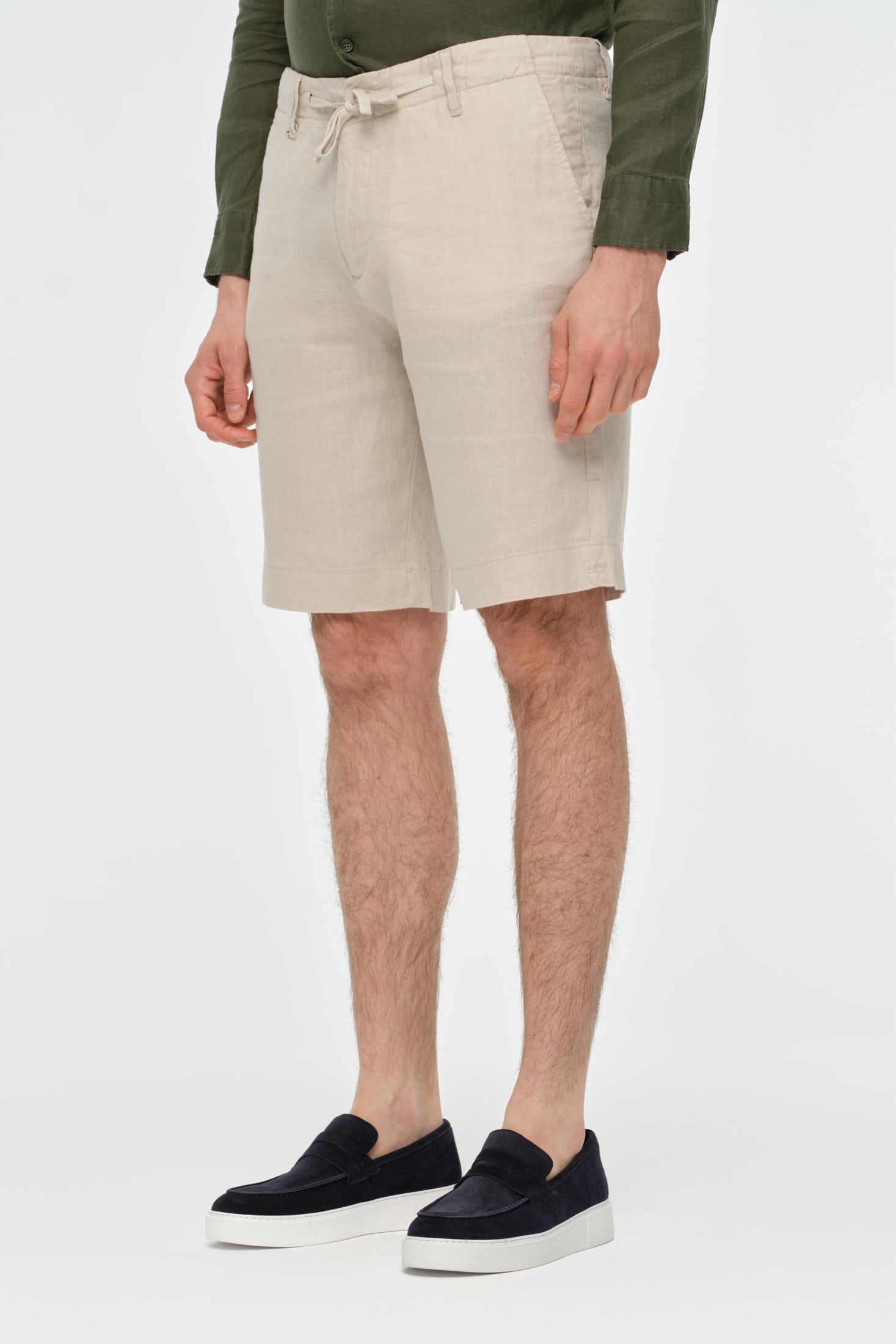 Premium Linen Drawstring Shorts in 100% Linen | Effortless Summer Comfort – Model 1438