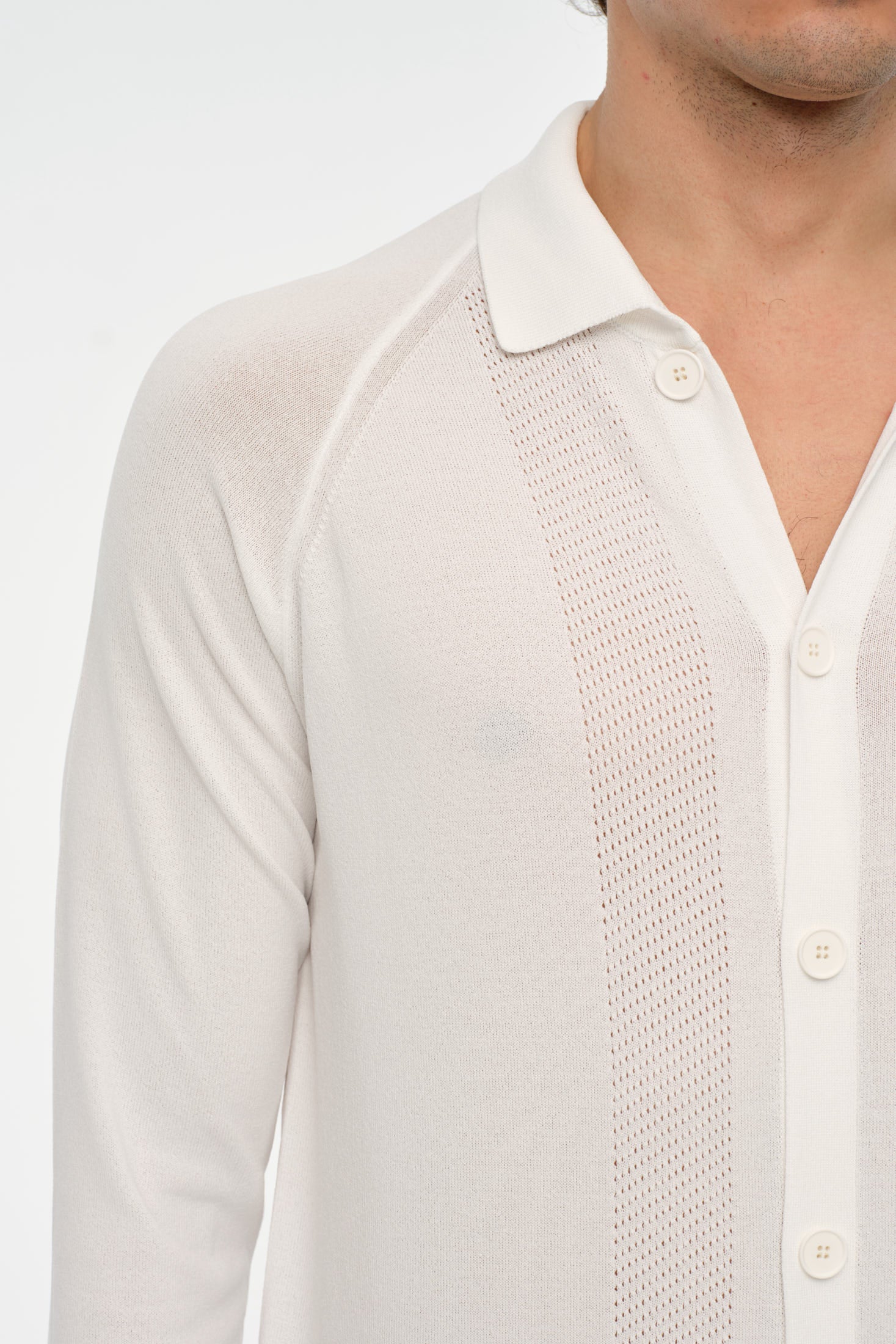 Premium gebreide herencardigan met knopen – textuurpaneelontwerp | Stijl 8029
