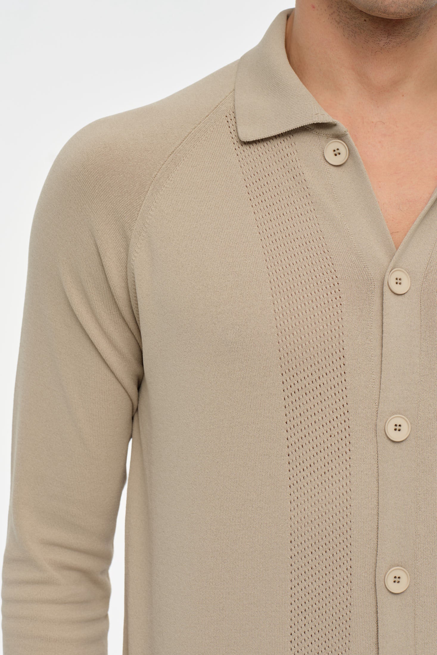Premium gebreide herencardigan met knopen – textuurpaneelontwerp | Stijl 8029