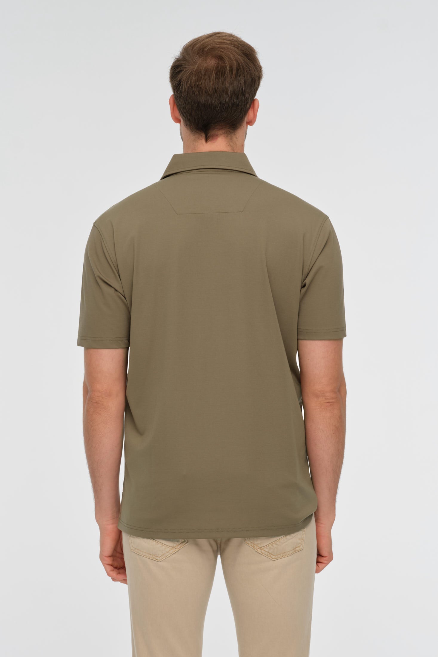 Getailleerde knit polo | Premium stretch stof voor moderne business casual – Model 8038