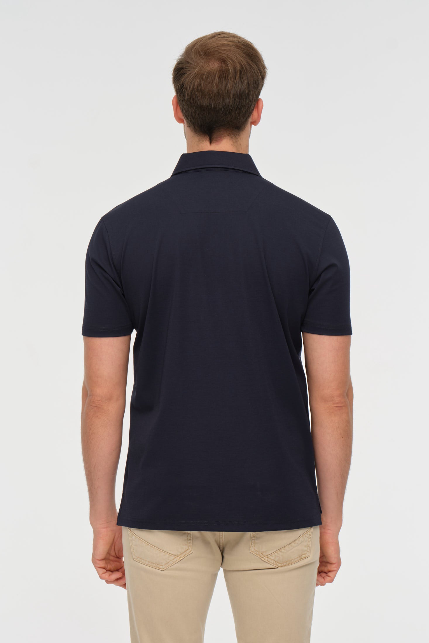 Getailleerde knit polo | Premium stretch stof voor moderne business casual – Model 8038