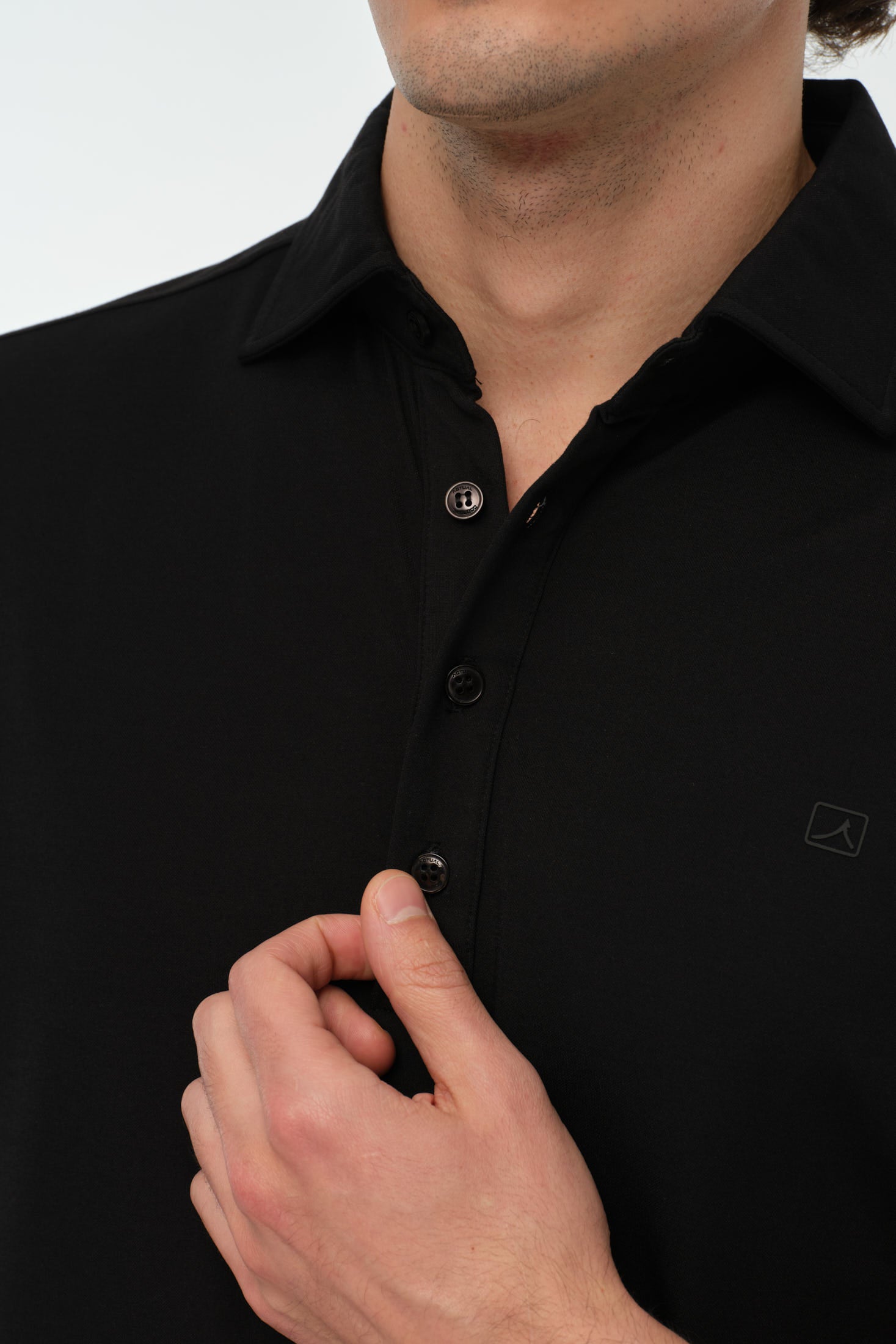 Getailleerde knit polo | Premium stretch stof voor moderne business casual – Model 8038