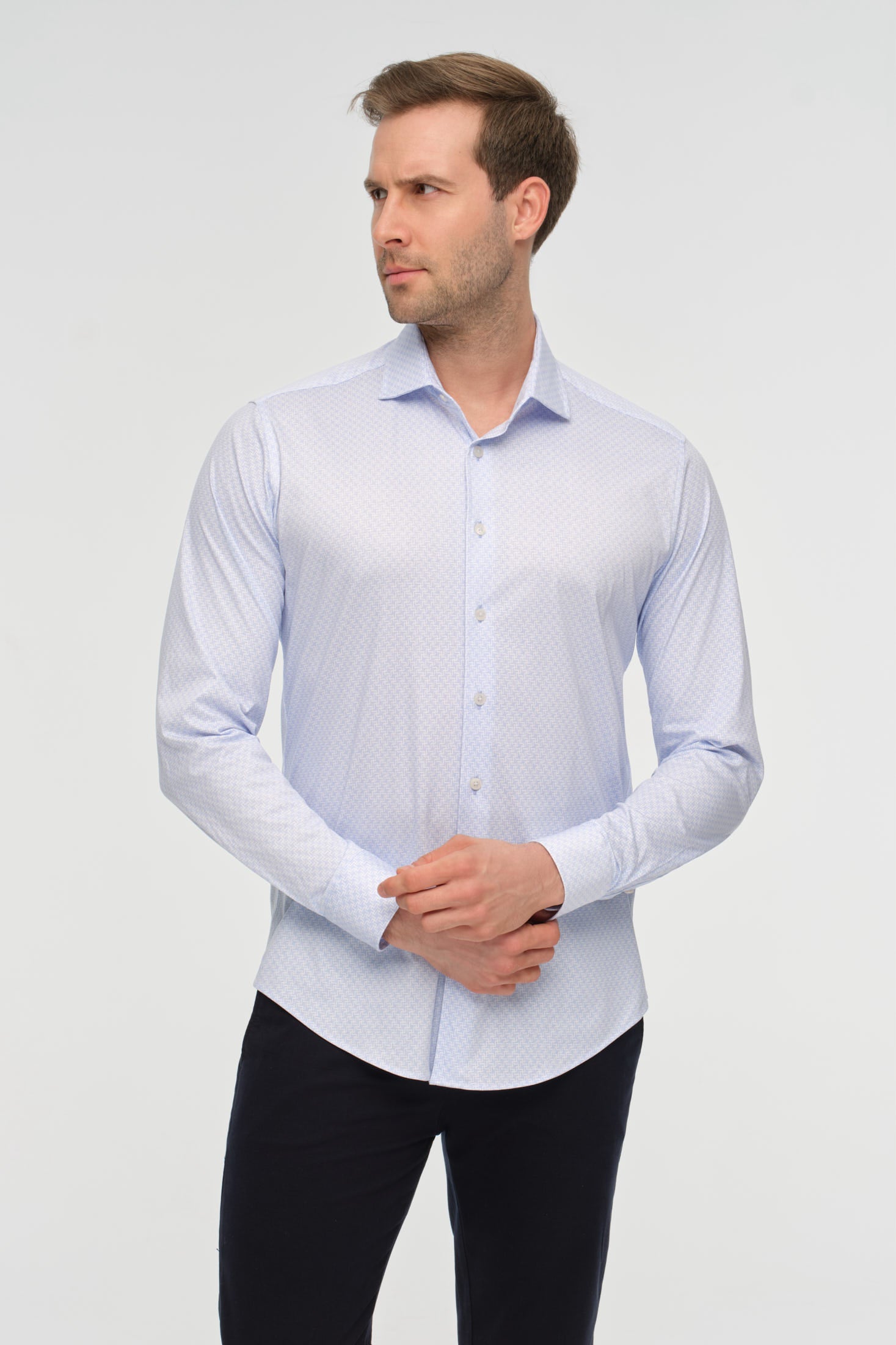 Printed Knit Cotton Shirt | Soft Touch Everyday Elegance in 100% Cotton – Model 2031