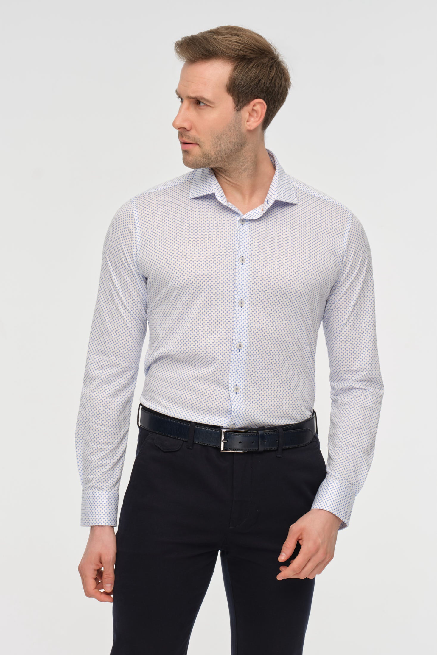 Printed Knit Cotton Shirt | Soft Touch Everyday Elegance in 100% Cotton – Model 2034