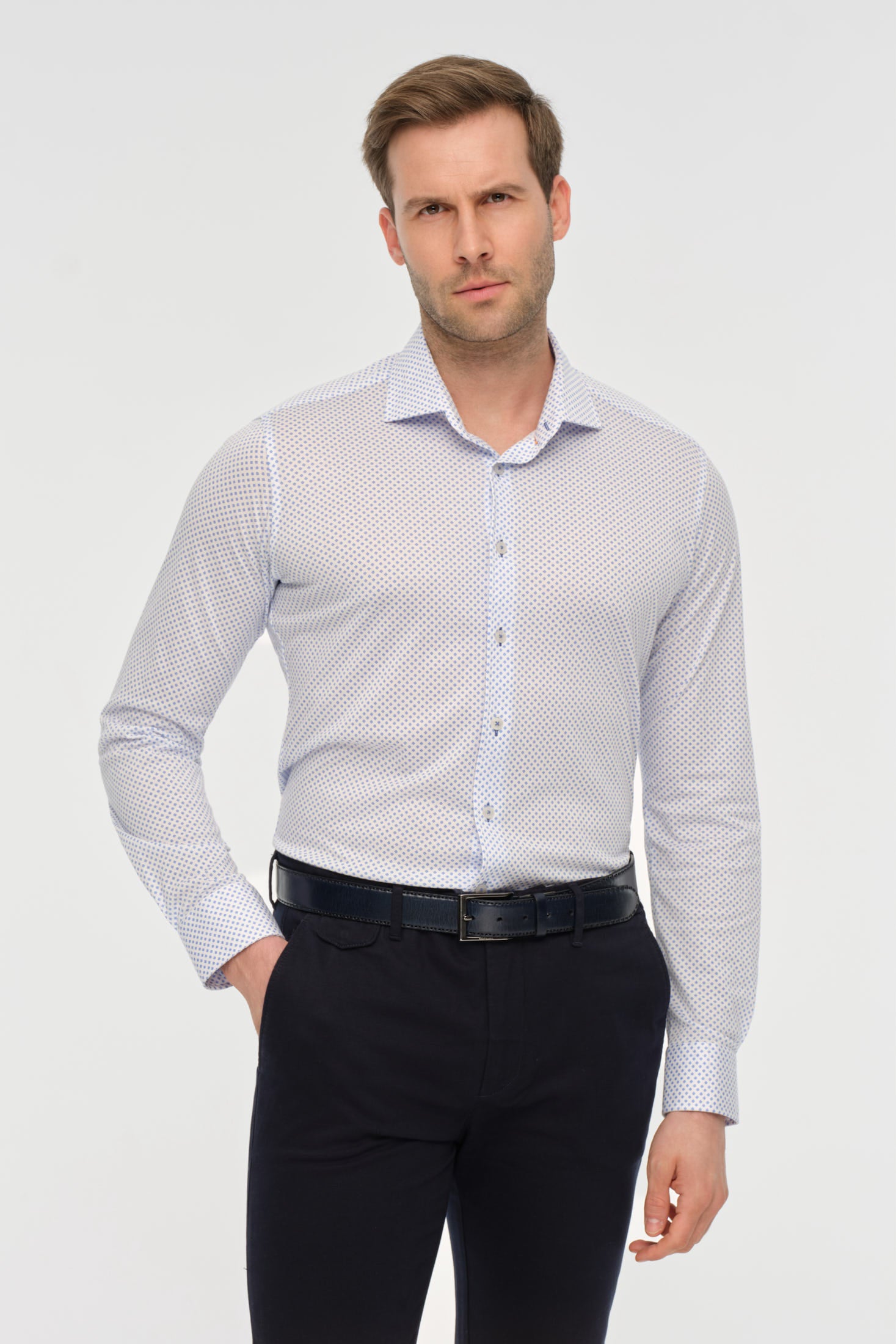 Printed Knit Cotton Shirt | Soft Touch Everyday Elegance in 100% Cotton – Model 2034