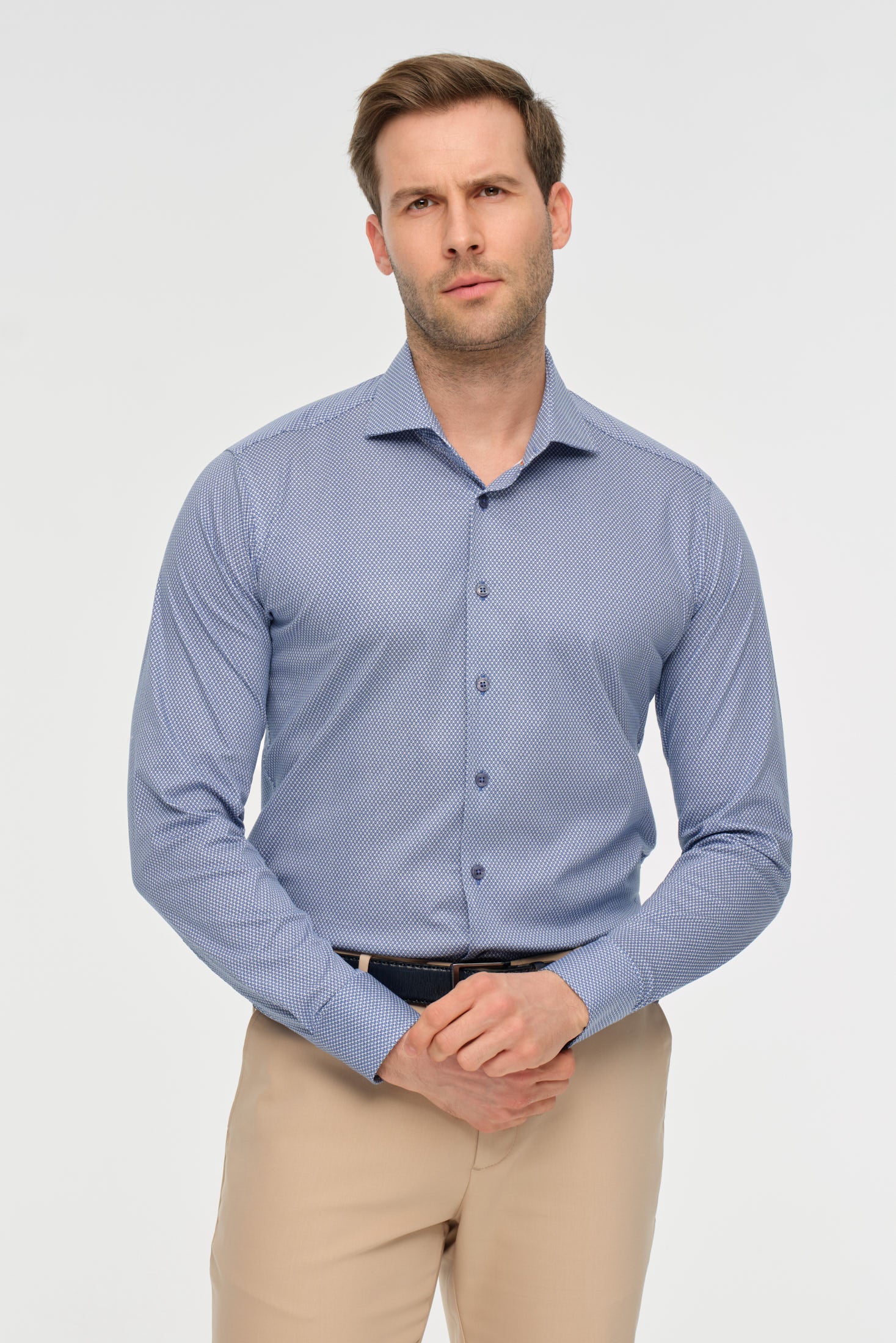 Printed Knit Cotton Shirt | Soft Touch Everyday Elegance in 100% Cotton – Model 2033