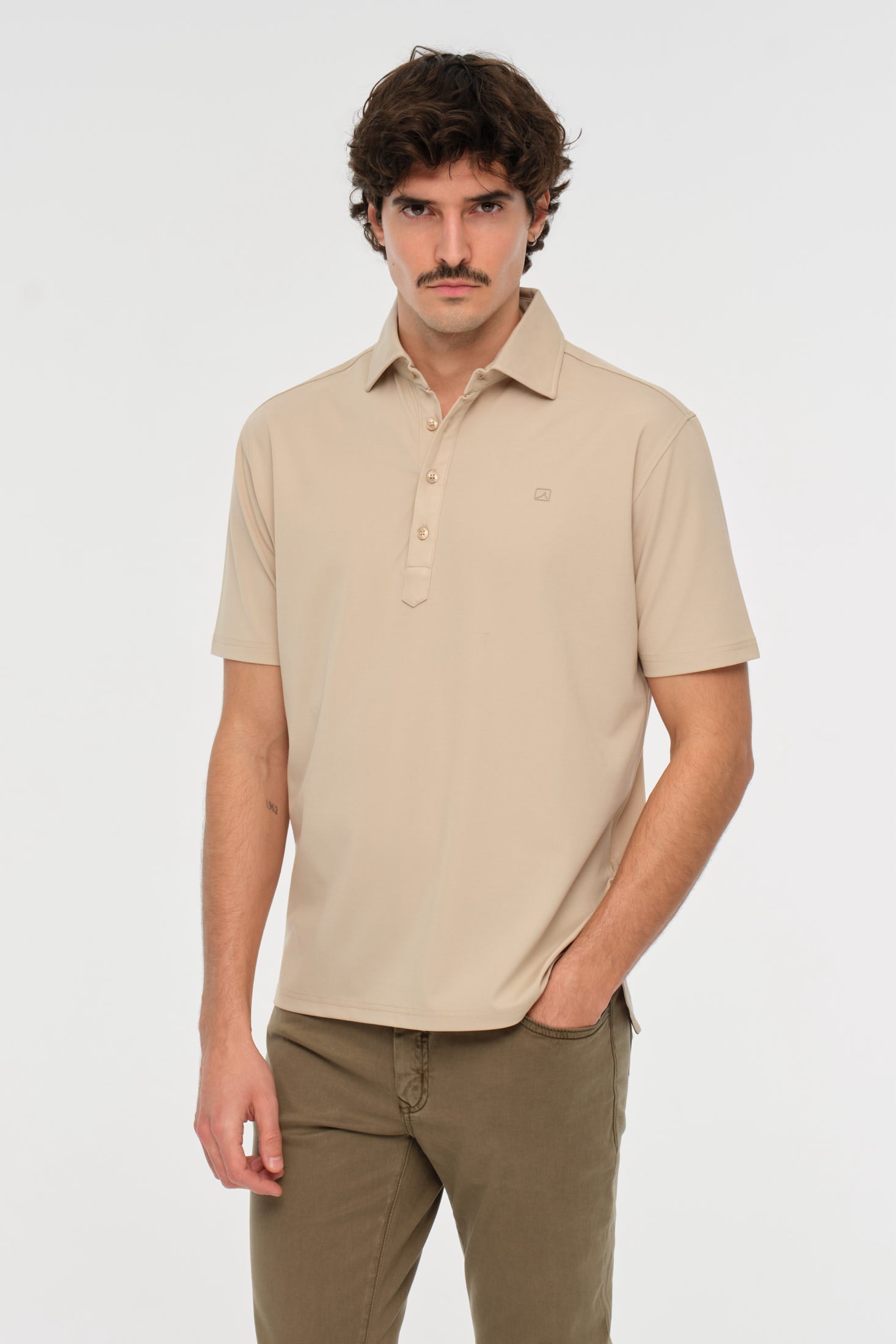 Tailliertes Strick-Polo-Shirt | Premium Stretch-Stoff für modernen Business-Casual – Modell 8038