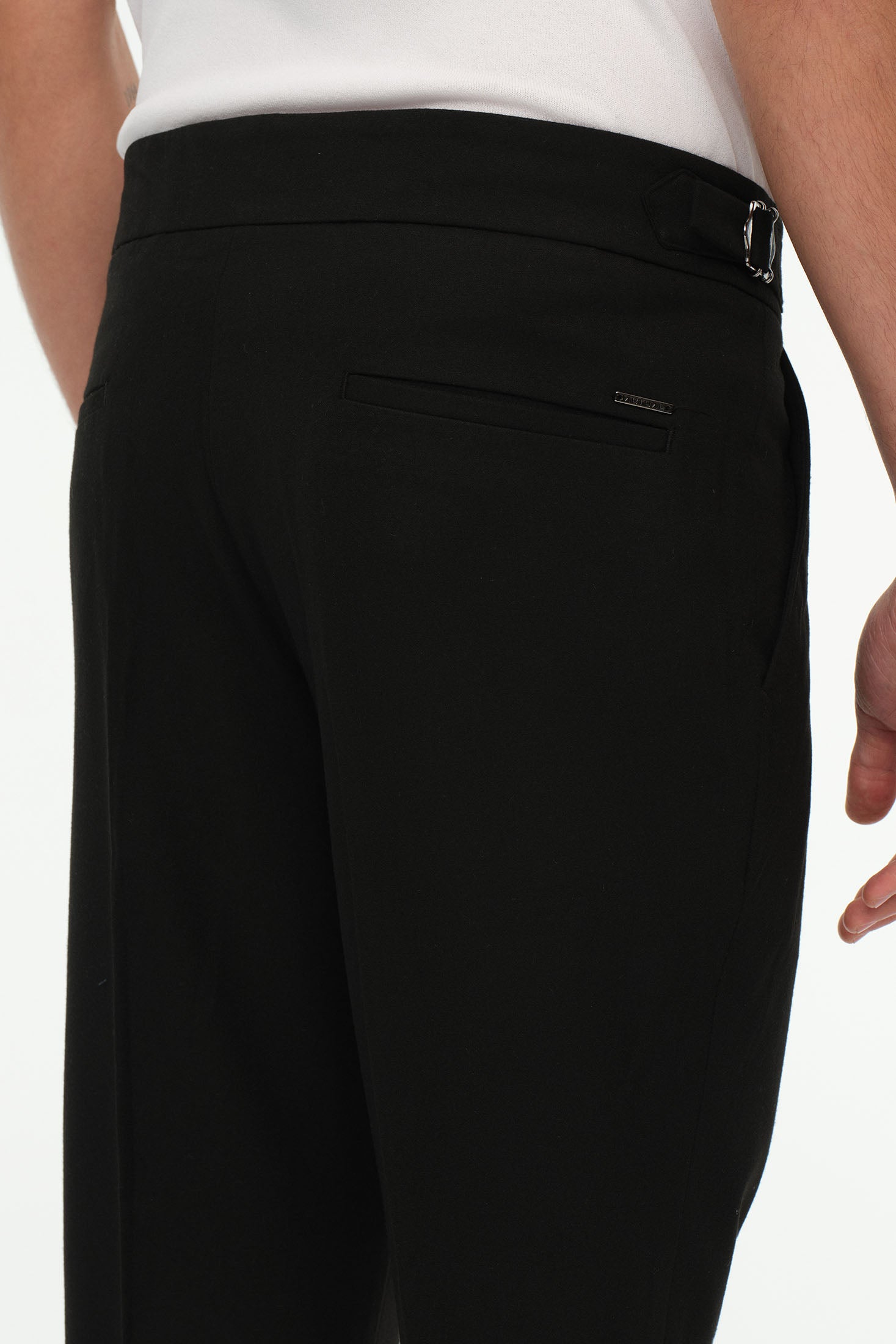 Tailored Hose mit Bundfalten und seitlichen Verstellern | Premium Stretch-Stoff – Modell 1433