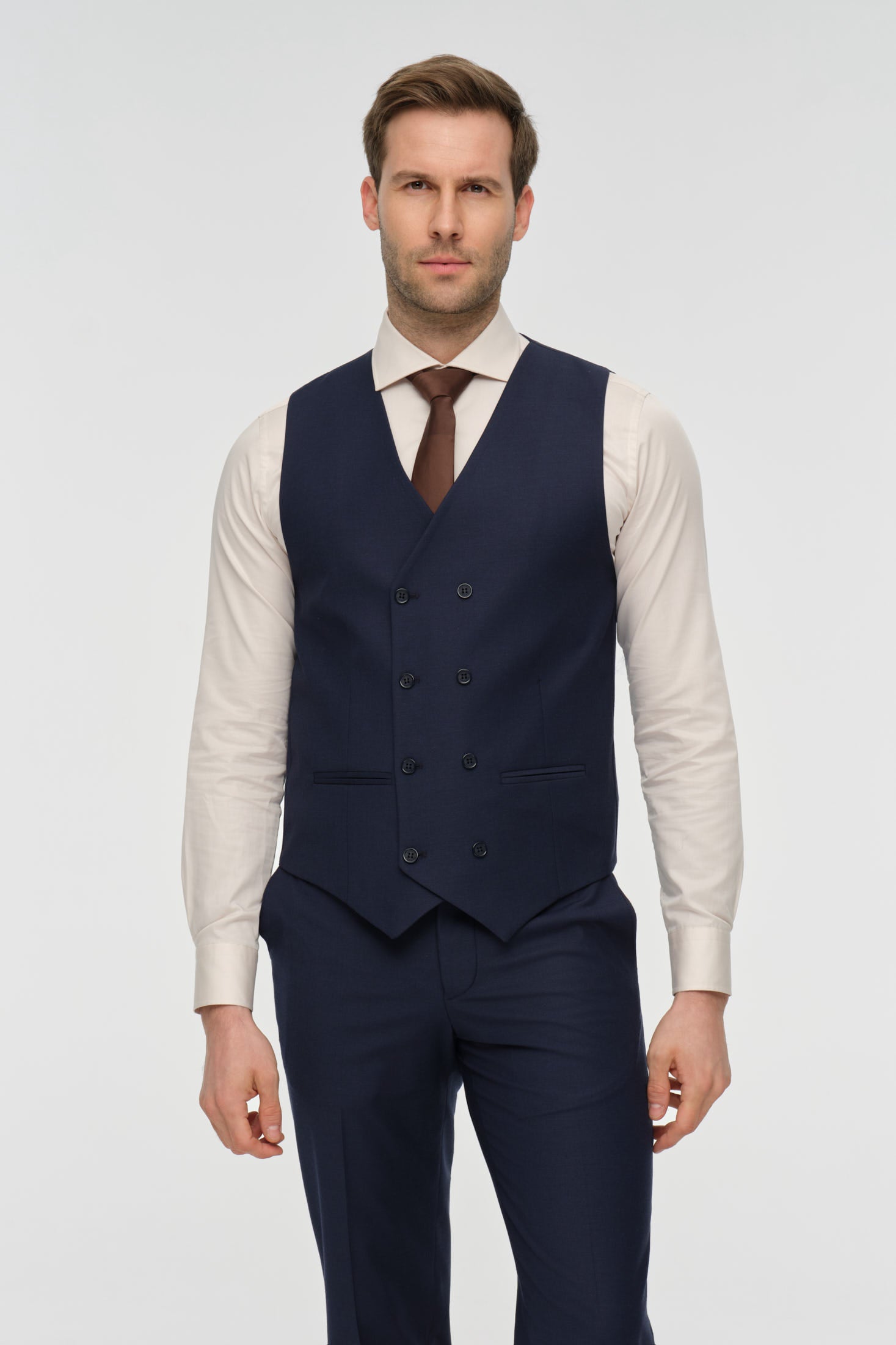 Tailored Vest | Double-Breasted Formal Style – Model W-002