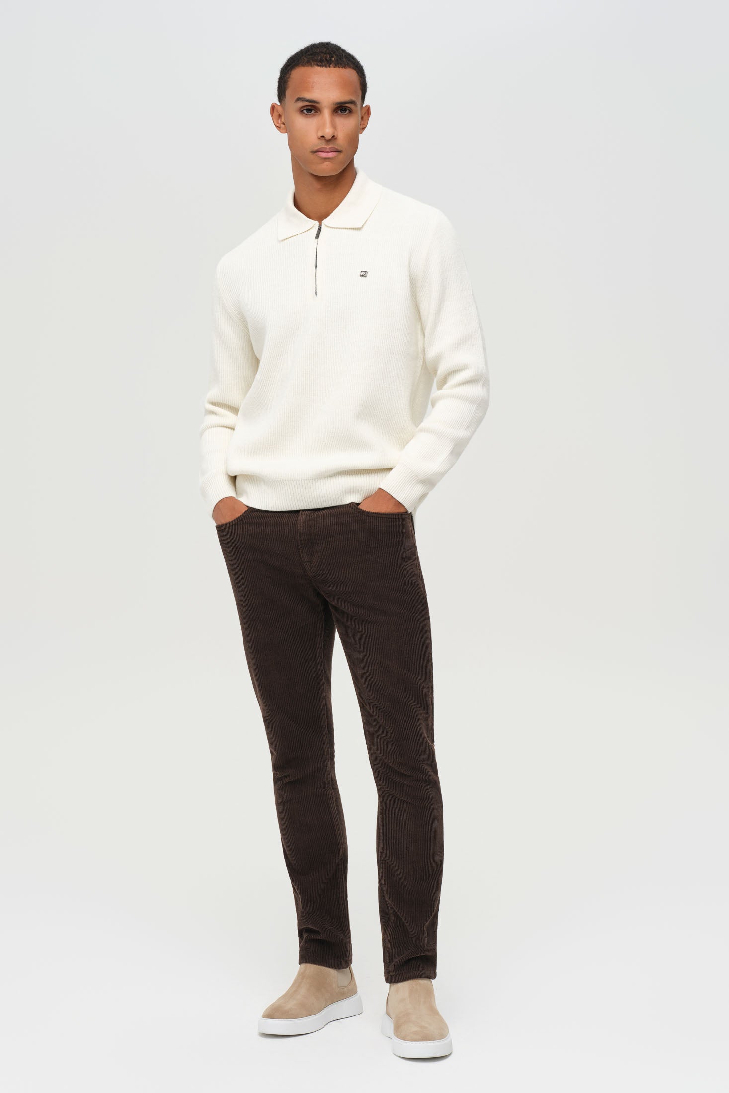 Hochwertiger Herren-Strickpullover mit halbem Reißverschluss – Weiches Stretchmaterial | Modell 8024