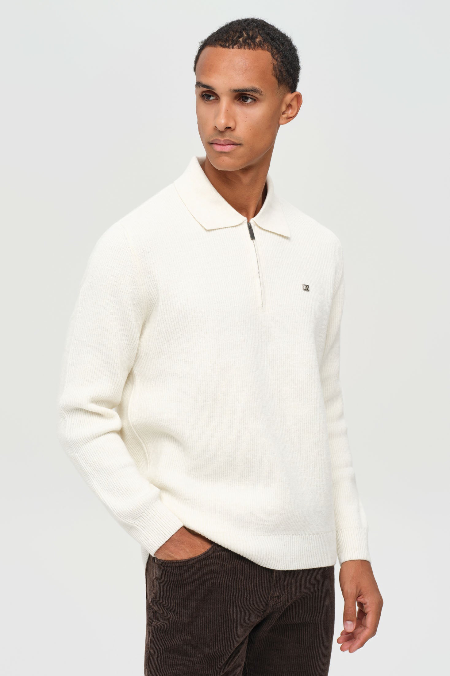 Men’s Premium Half-Zip Knit Pullover – Soft Stretch Blend | Style 8024