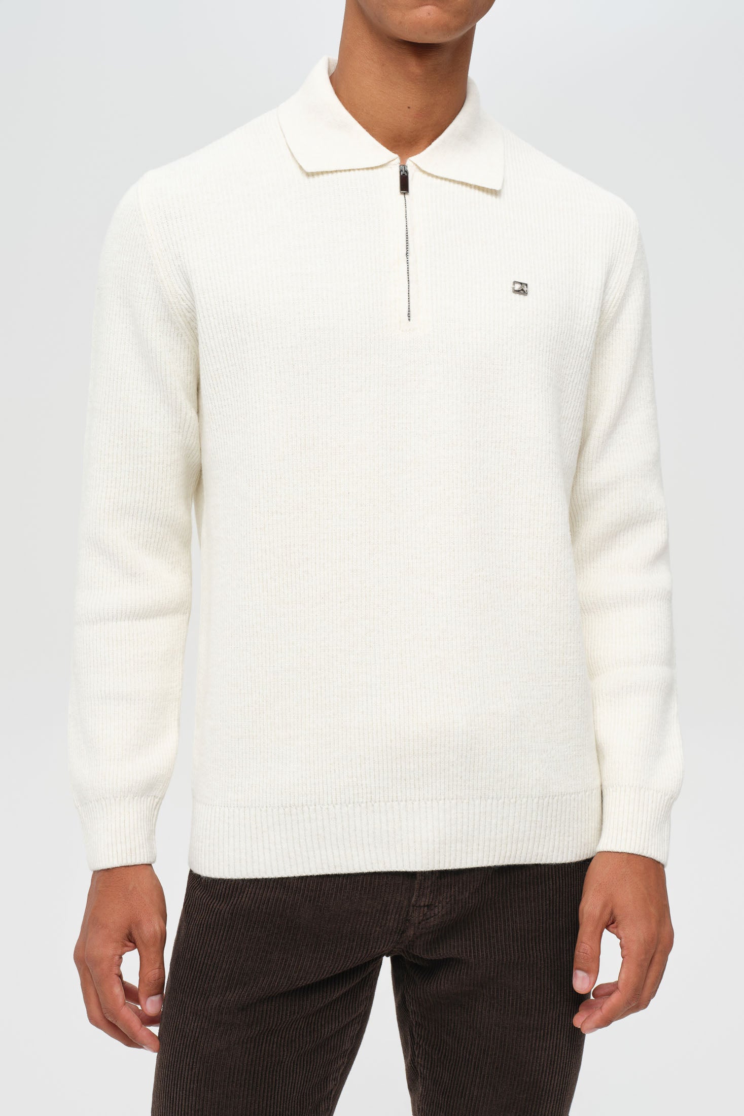 Hochwertiger Herren-Strickpullover mit halbem Reißverschluss – Weiches Stretchmaterial | Modell 8024