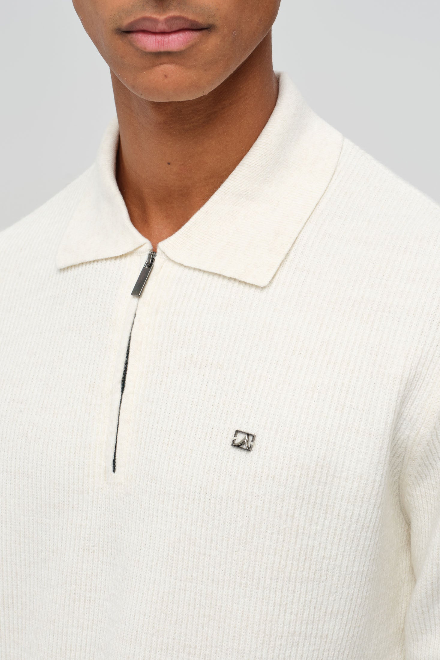 Hochwertiger Herren-Strickpullover mit halbem Reißverschluss – Weiches Stretchmaterial | Modell 8024