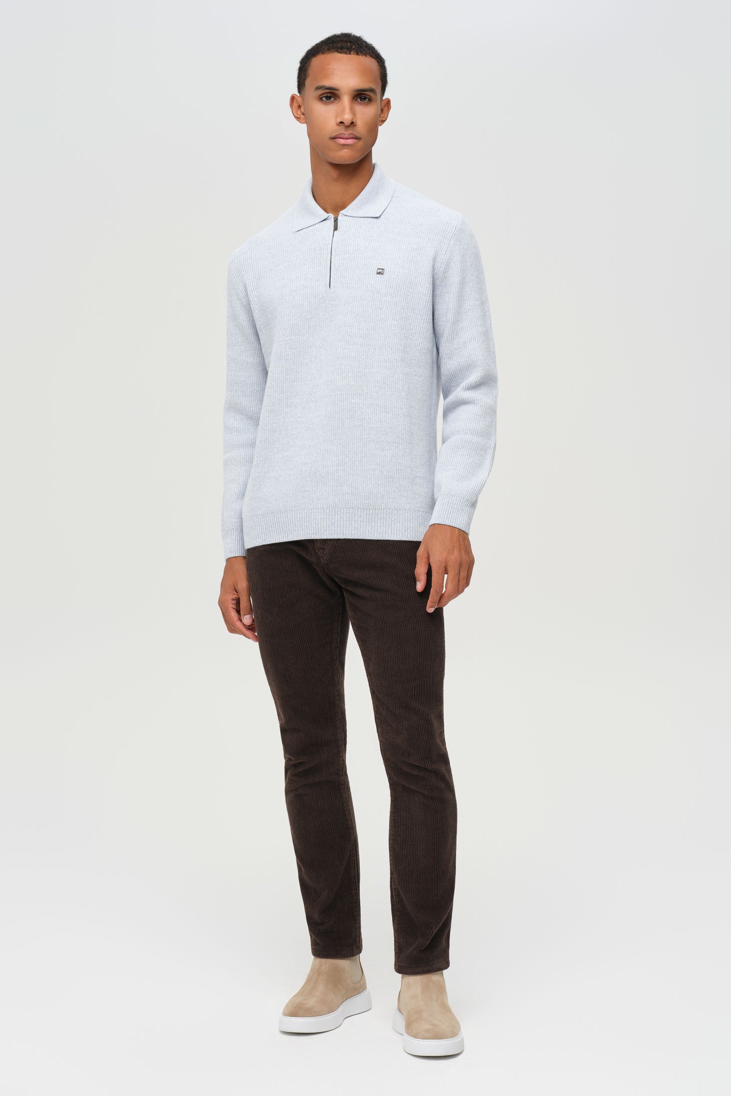 Hochwertiger Herren-Strickpullover mit halbem Reißverschluss – Weiches Stretchmaterial | Modell 8024