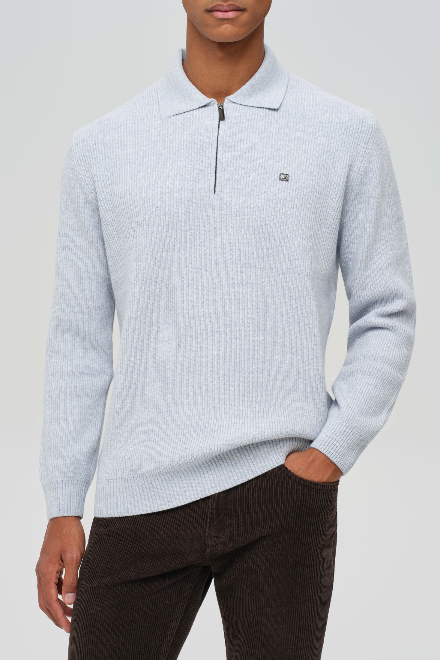 Hochwertiger Herren-Strickpullover mit halbem Reißverschluss – Weiches Stretchmaterial | Modell 8024